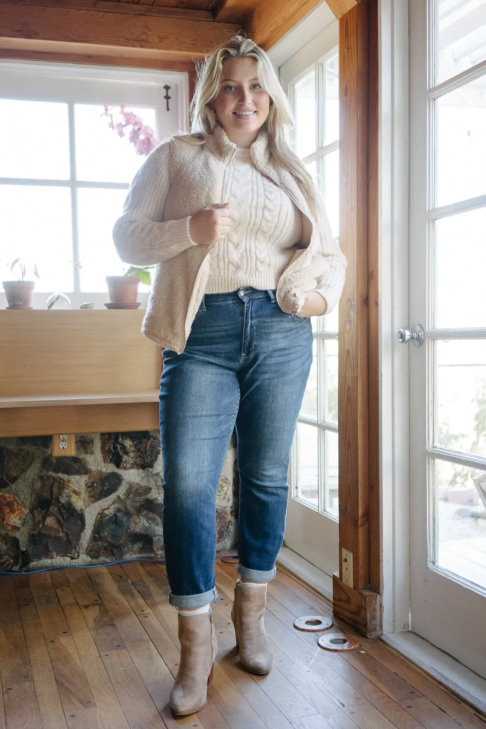 Addison Classic Cuffed Boyfriend Jeans- PLUS