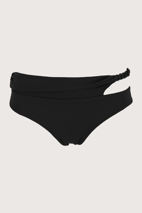 AKOYA BLACK HIGH-WAISTED BIKINI BOTTOM