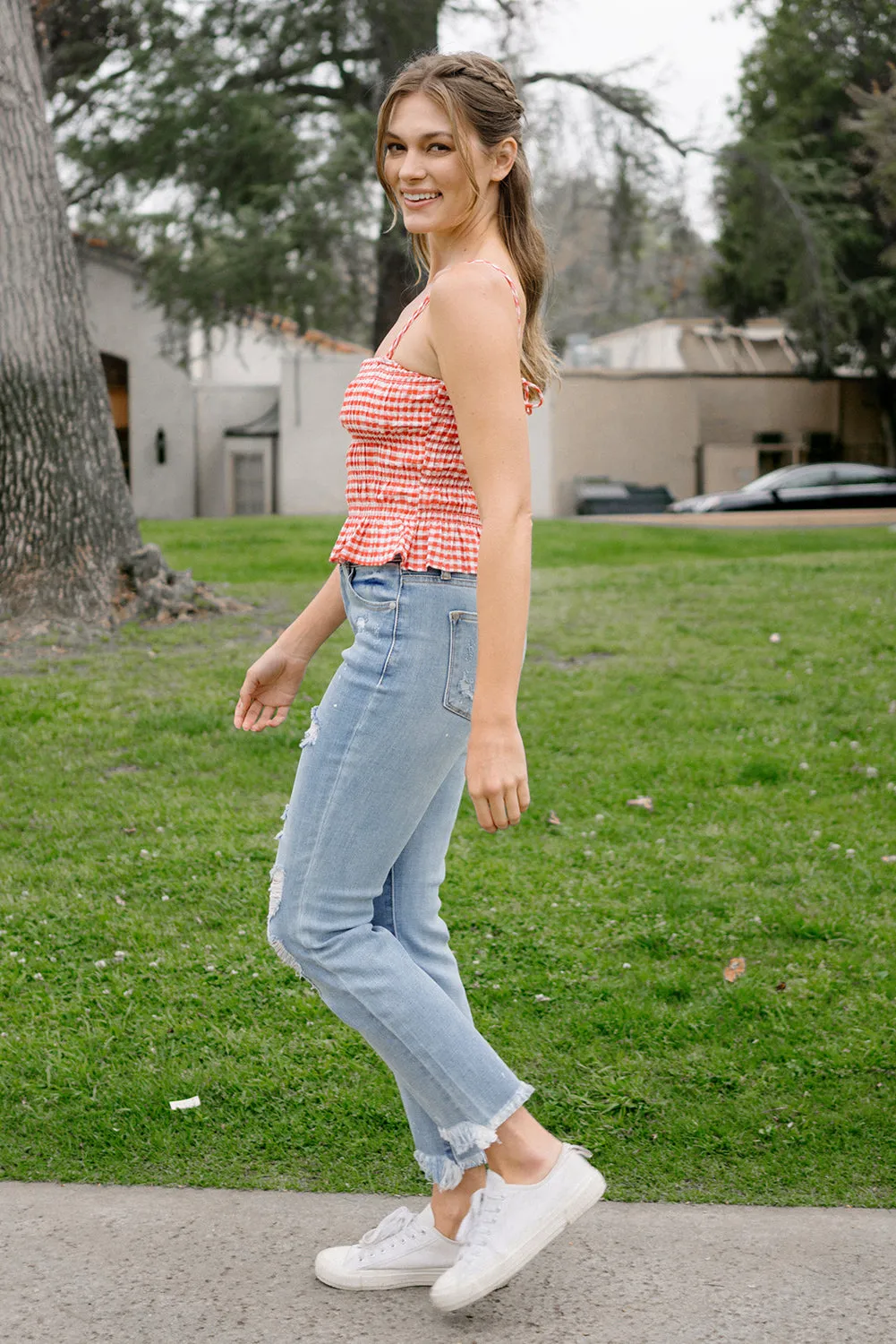 Alexis Light Bleach Splash Boyfriend Jeans