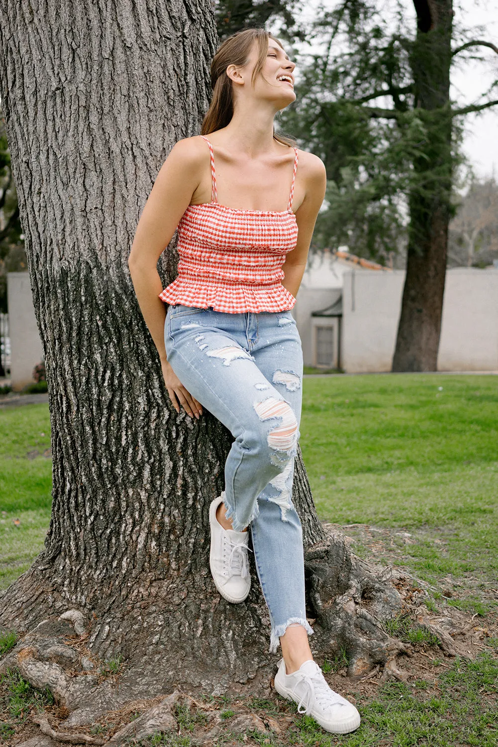Alexis Light Bleach Splash Boyfriend Jeans