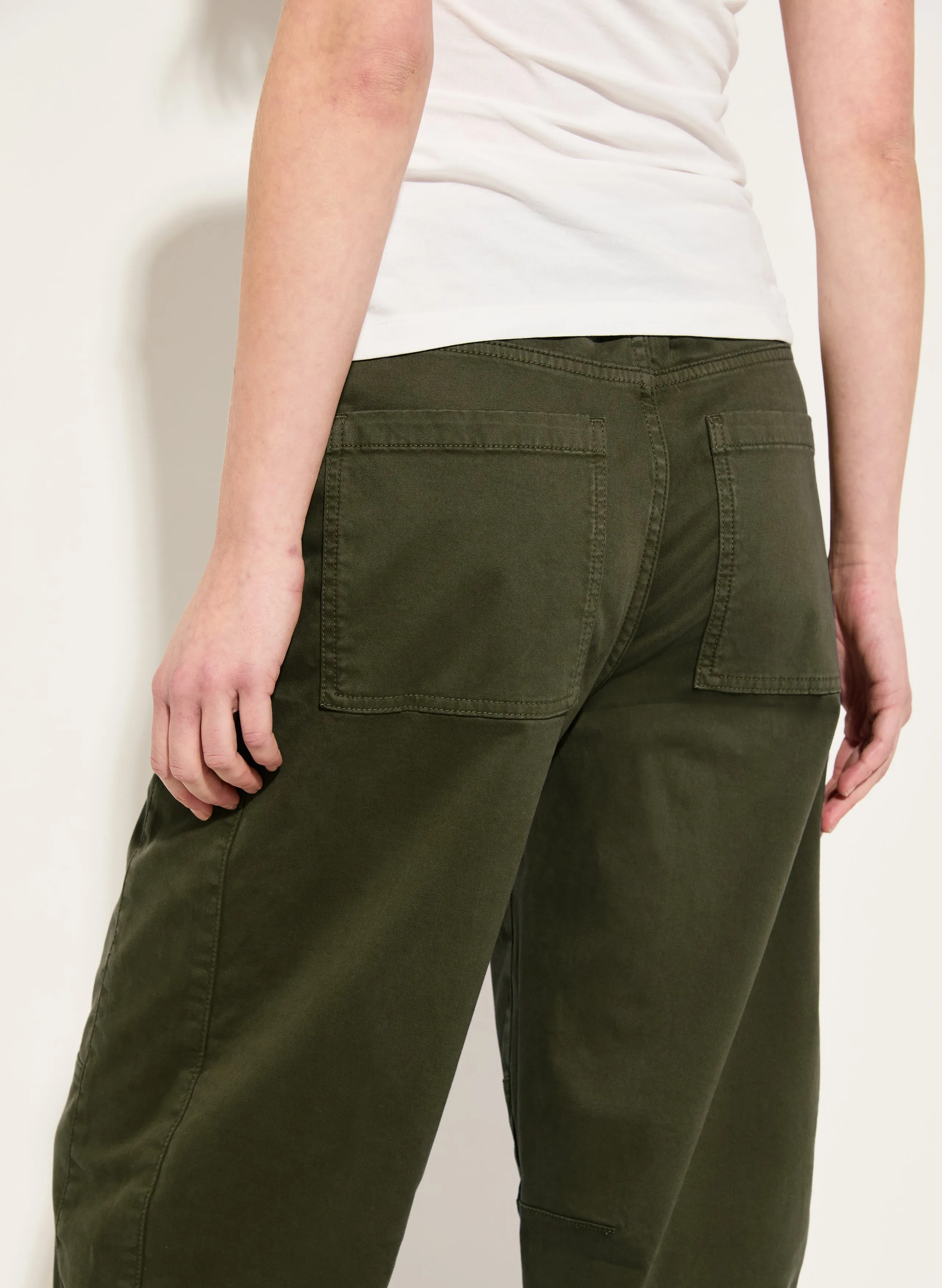 Amelia Organic Cotton Barrel Leg Cargo Trousers