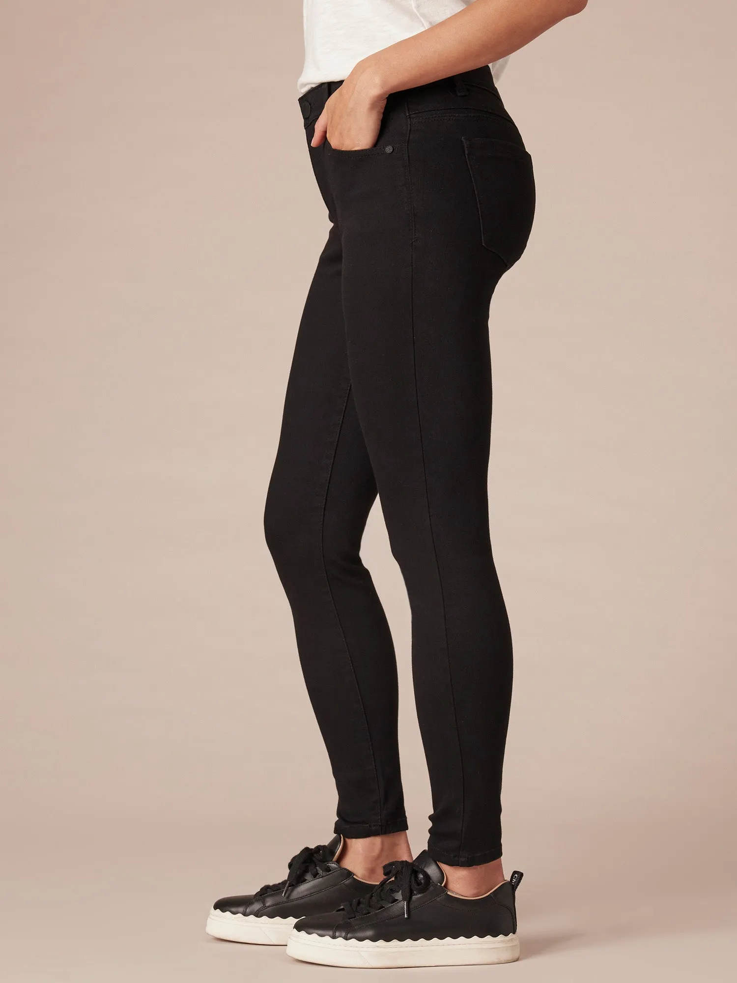 Black "Ab"solution® High Rise Ankle Skinny Jean