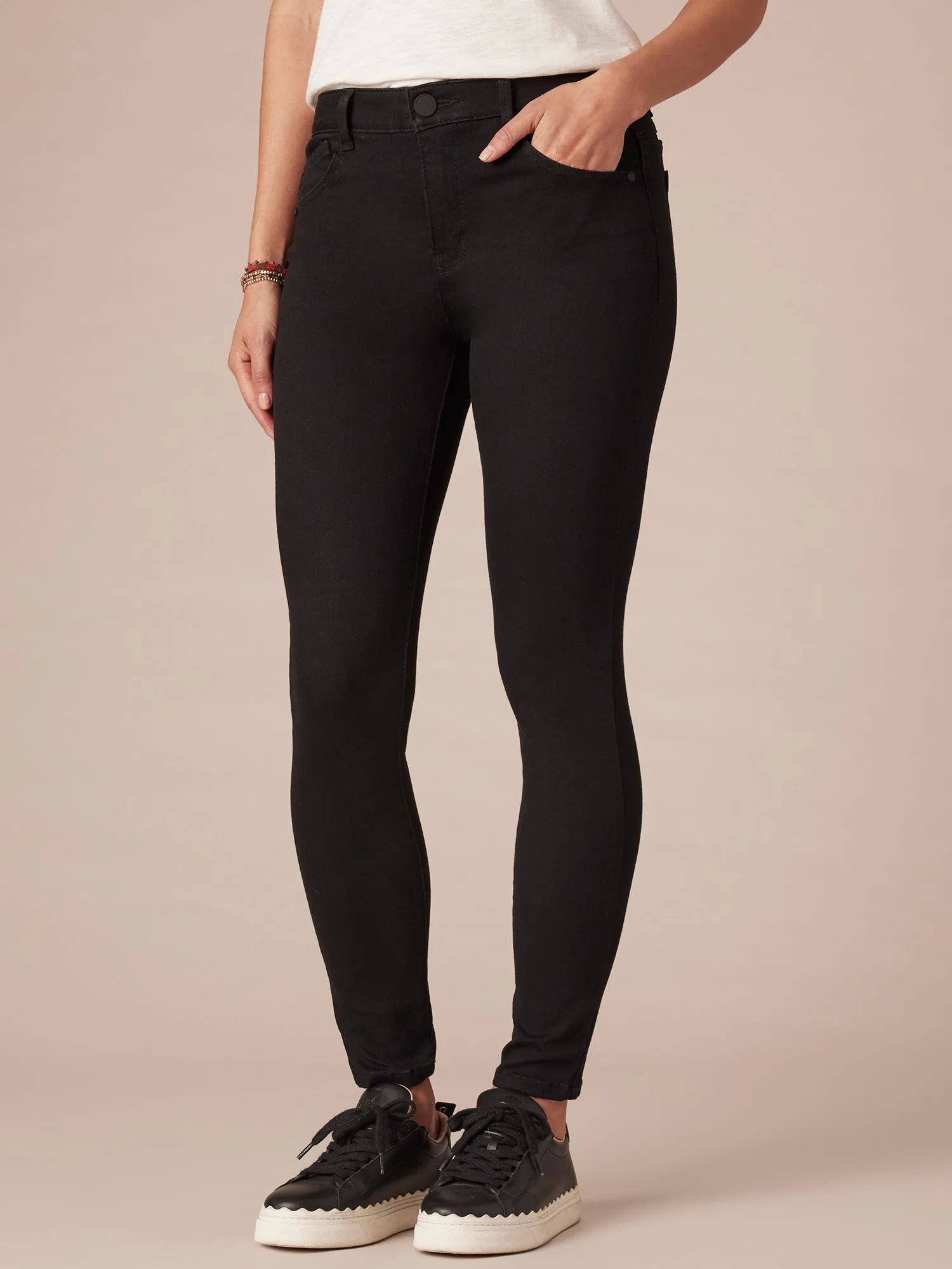 Black "Ab"solution® High Rise Ankle Skinny Jean
