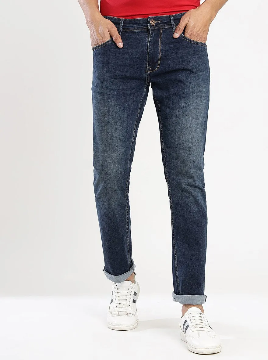 Blue Washed Narrow Fit Jeans | Greenfibre