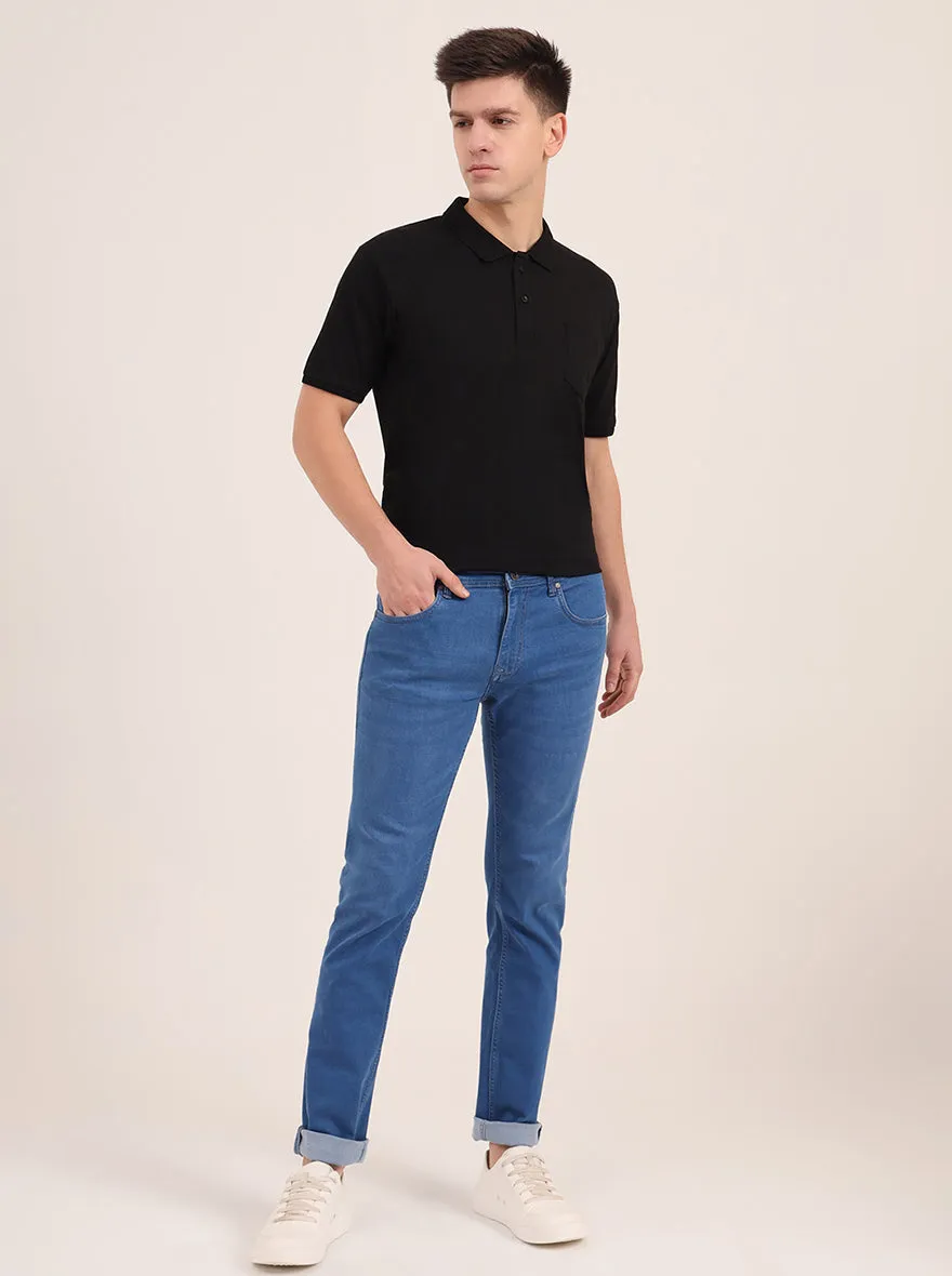 Blue Washed Narrow Fit Jeans | Greenfibre