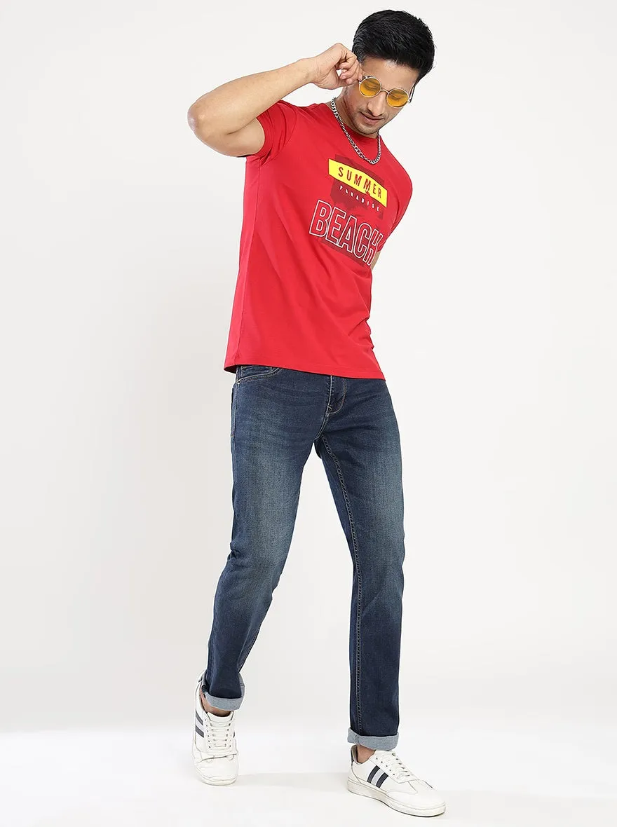 Blue Washed Narrow Fit Jeans | Greenfibre