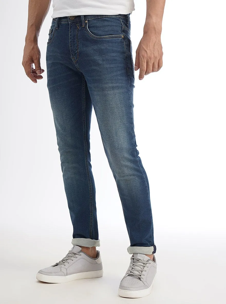 Blue Washed Slim Fit Jeans | JadeBlue