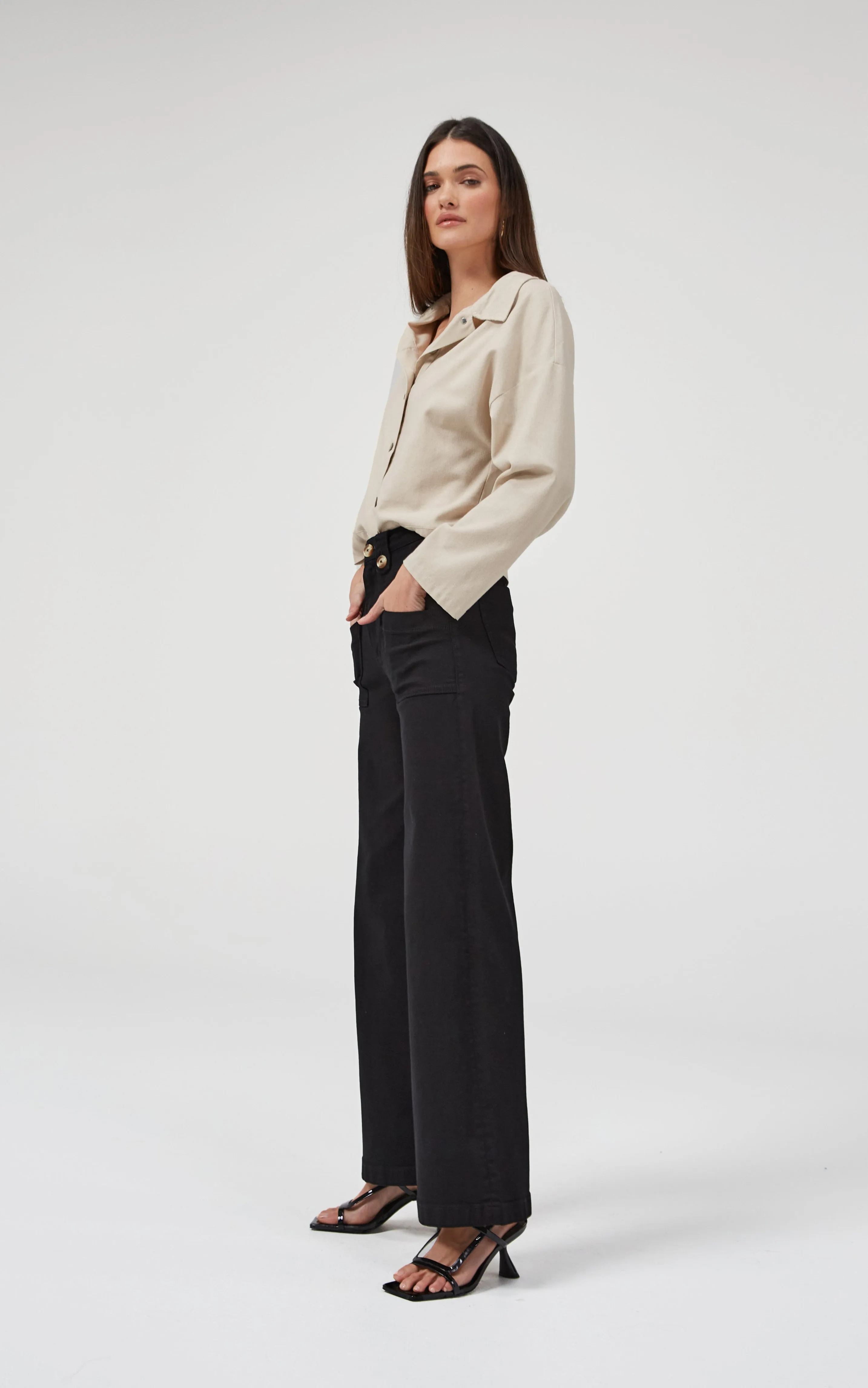 Carrie Black Wide Straight Leg Jeans
