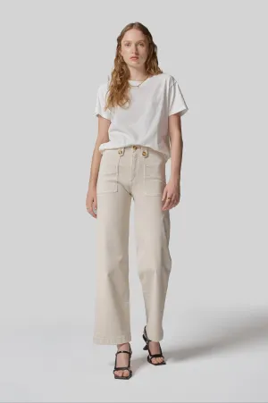 Carrie Cream Wide Straight Leg Jeans
