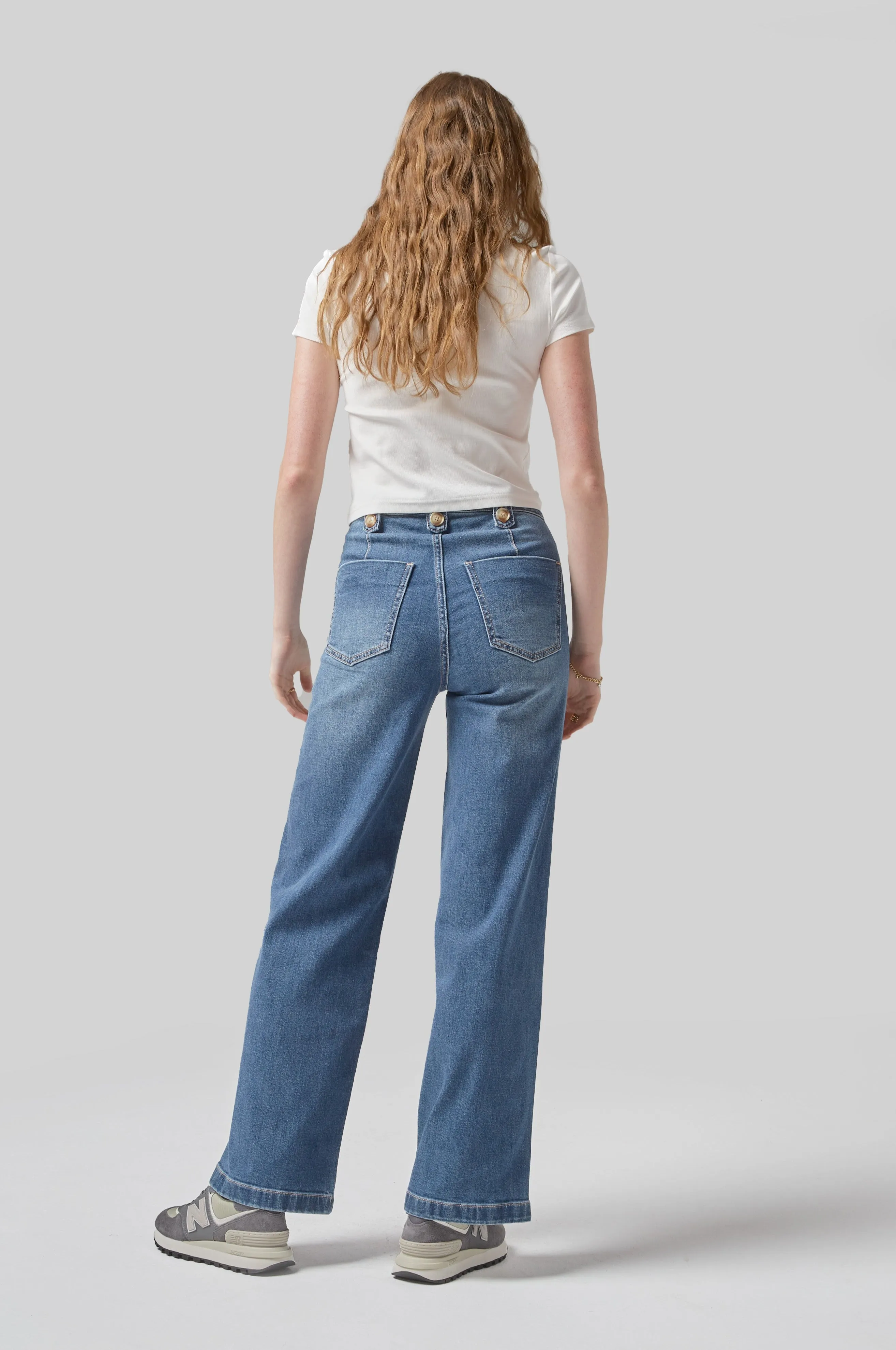 Carrie Pacific Blue Wide Straight Leg Jeans