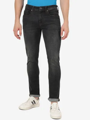 Charcoal Grey Solid Slim Fit Jeans | JadeBlue