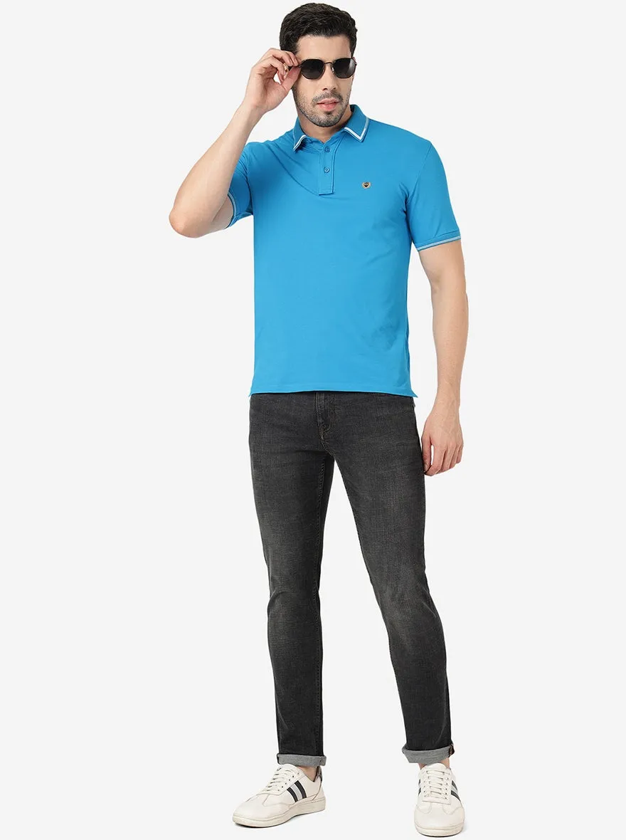 Charcoal Grey Solid Slim Fit Jeans | JadeBlue