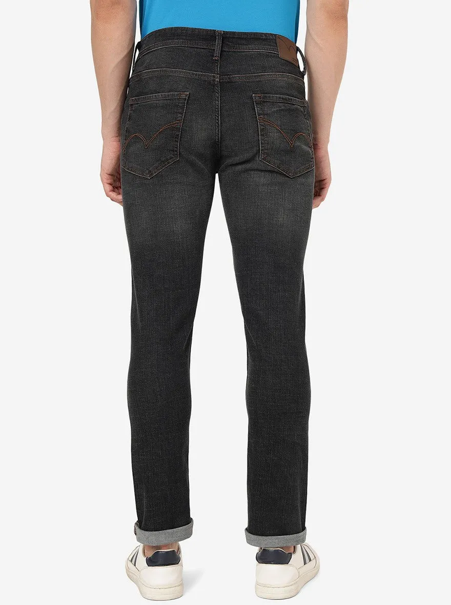 Charcoal Grey Solid Slim Fit Jeans | JadeBlue
