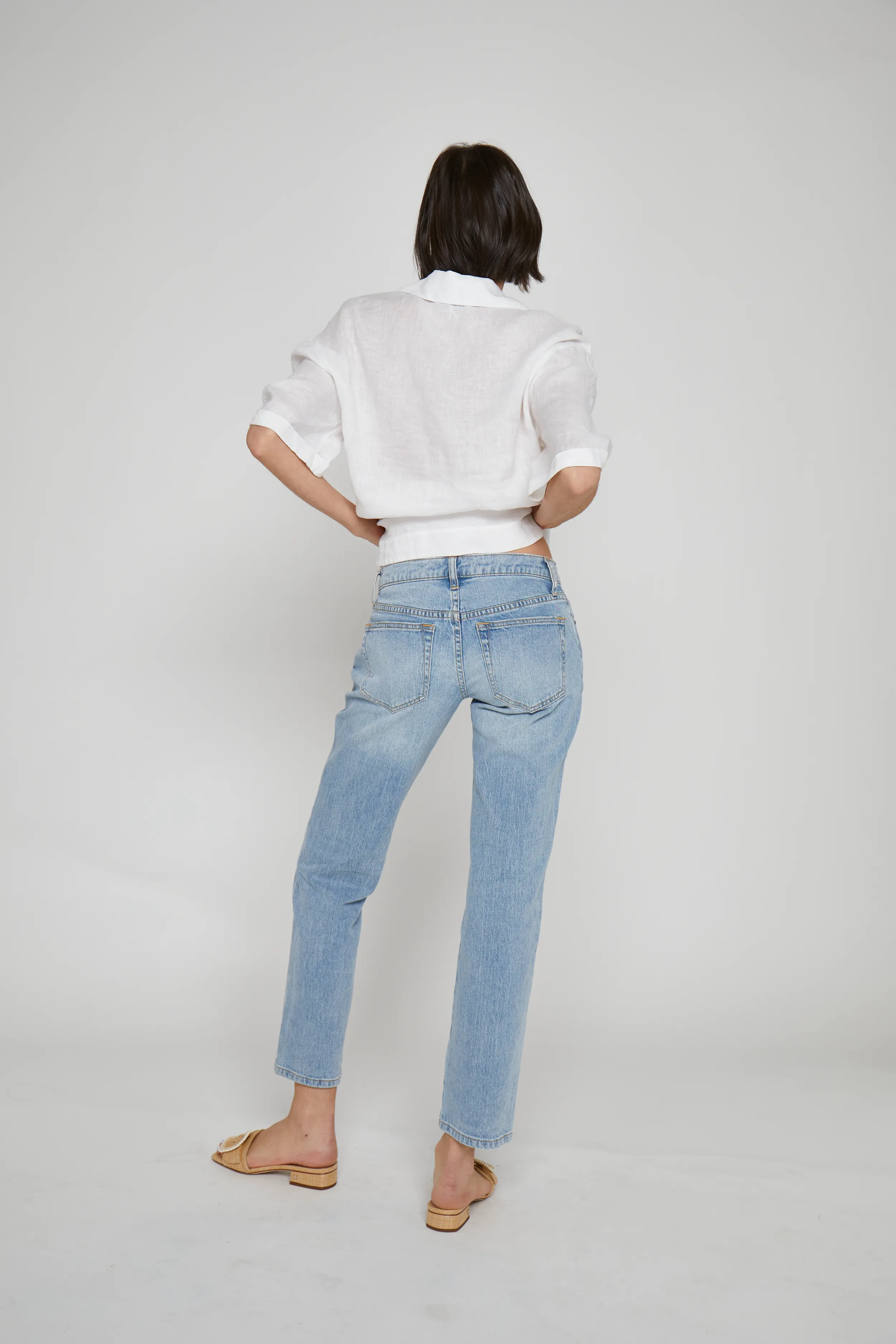 Chester Low Rise Slim Straight Light Indigo Worn