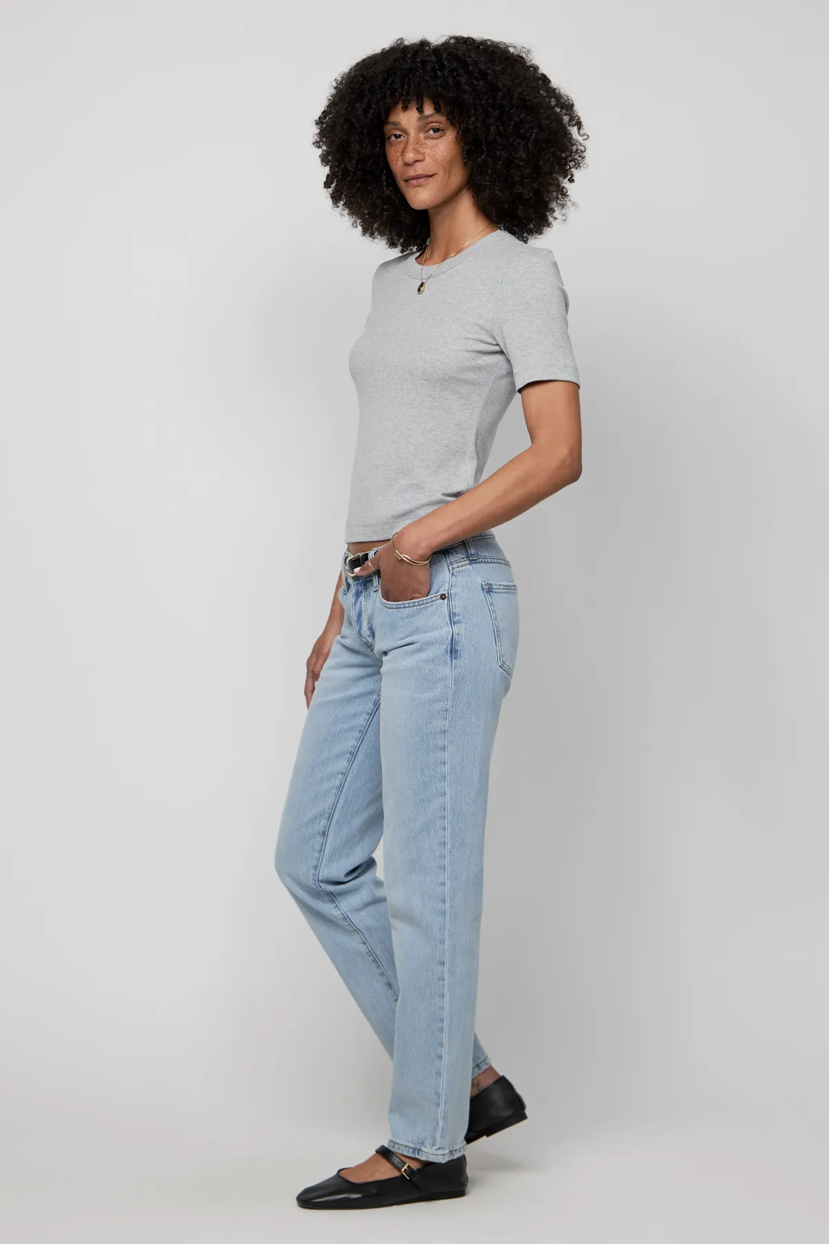 Chester Low Rise Slim Straight Light Indigo Worn