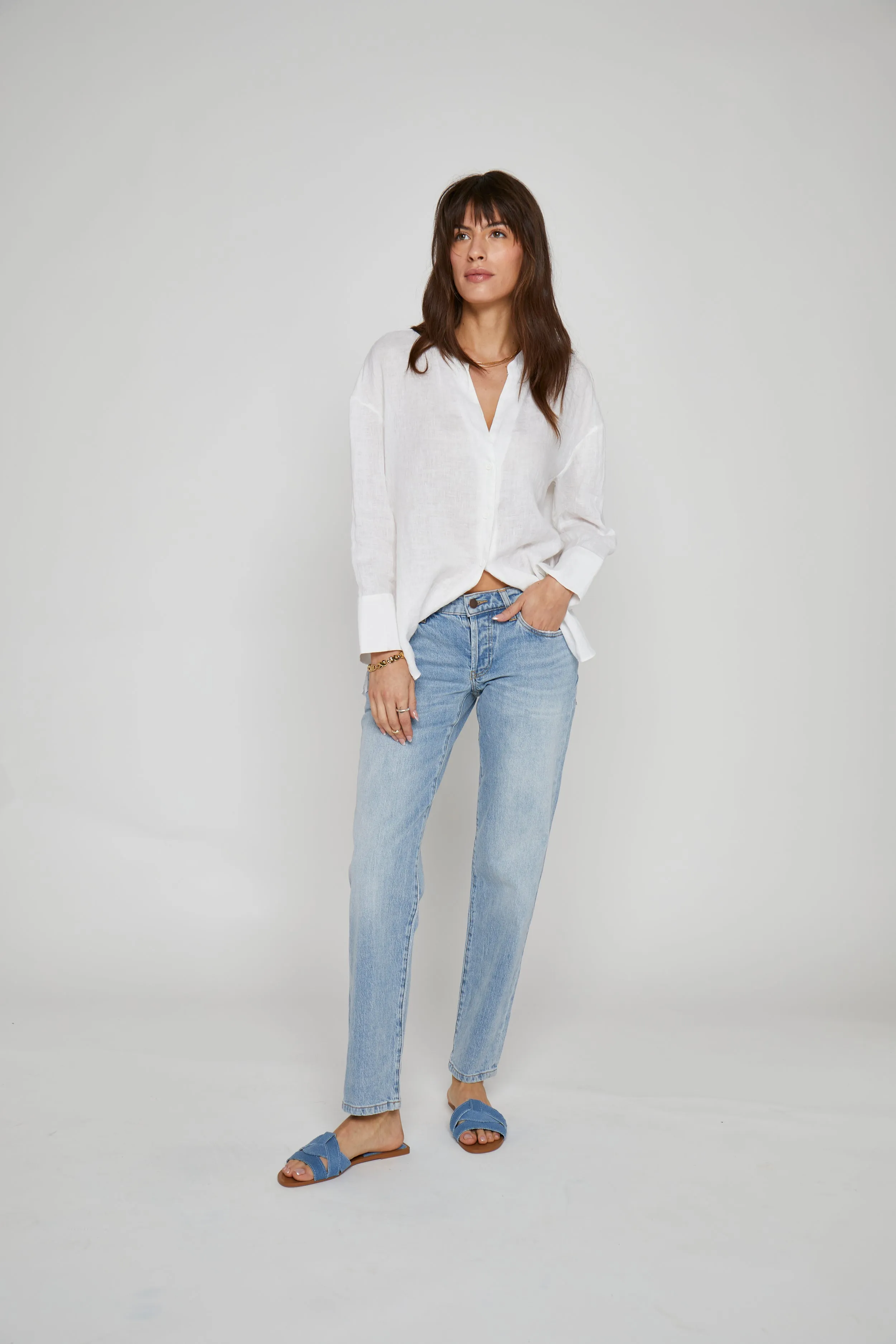 Chester Low Rise Slim Straight Light Indigo Worn
