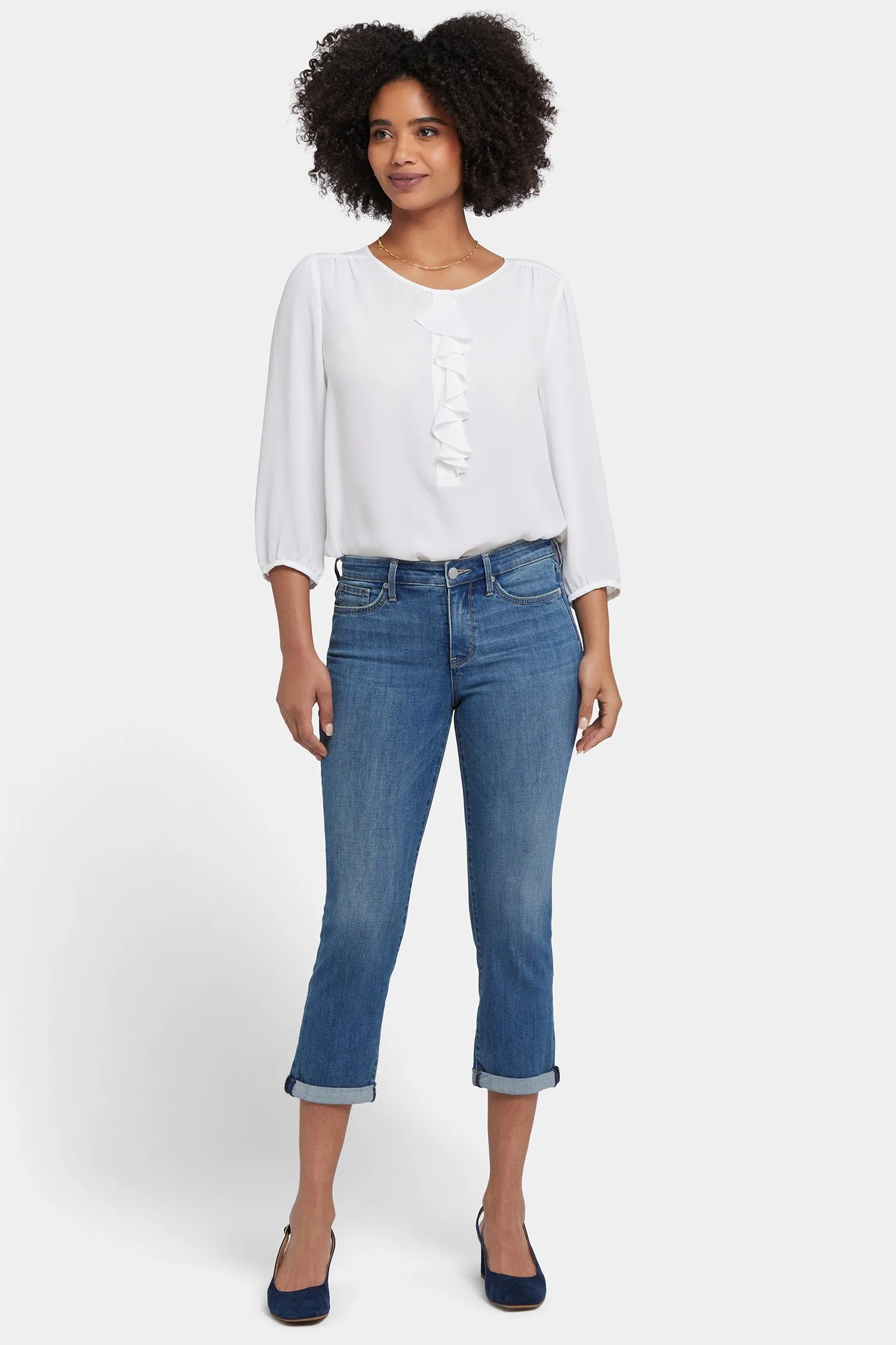 Chloe Skinny Capri Jeans In Petite - Costa Brava