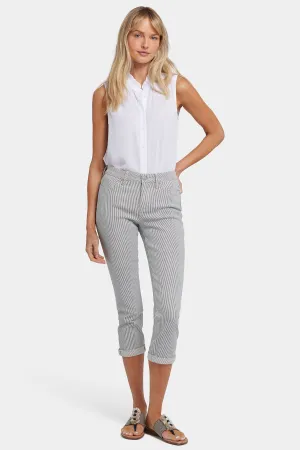 Chloe Skinny Capri Jeans In Petite - Luarca Stripe
