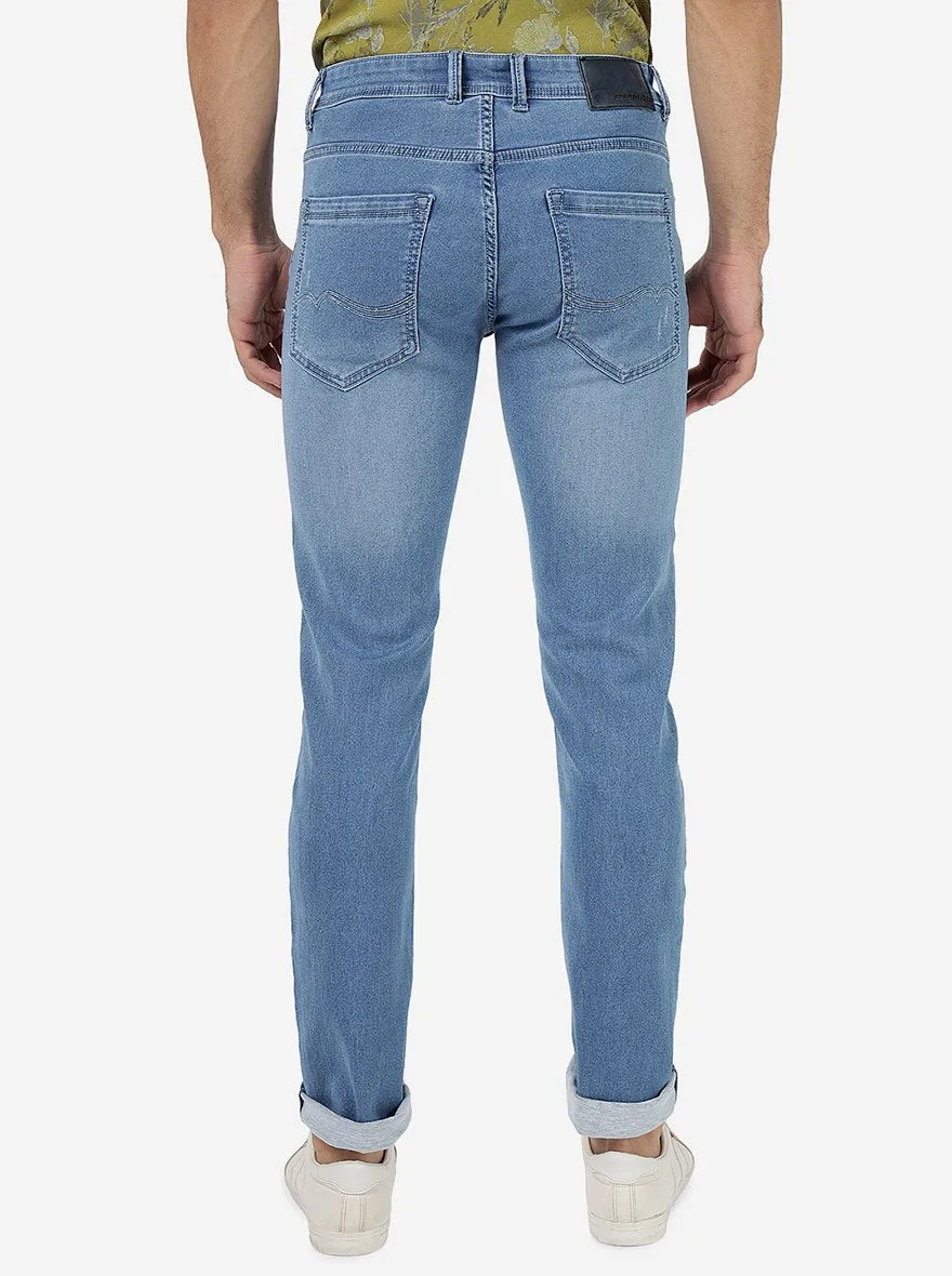 Cloud Blue Washed Narrow Fit Jeans | Greenfibre