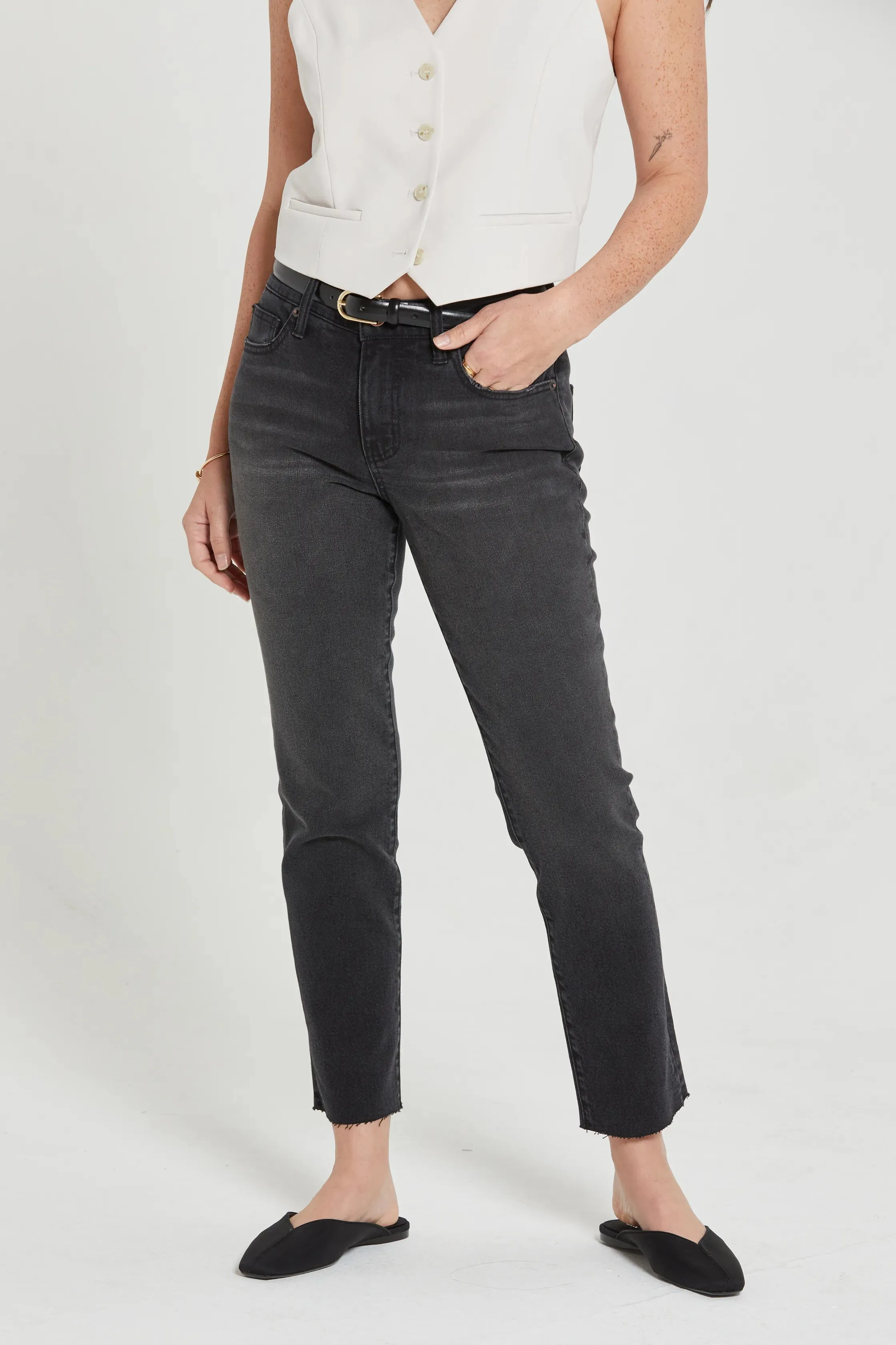 Crosby High Rise Relaxed Taper Faded Black
