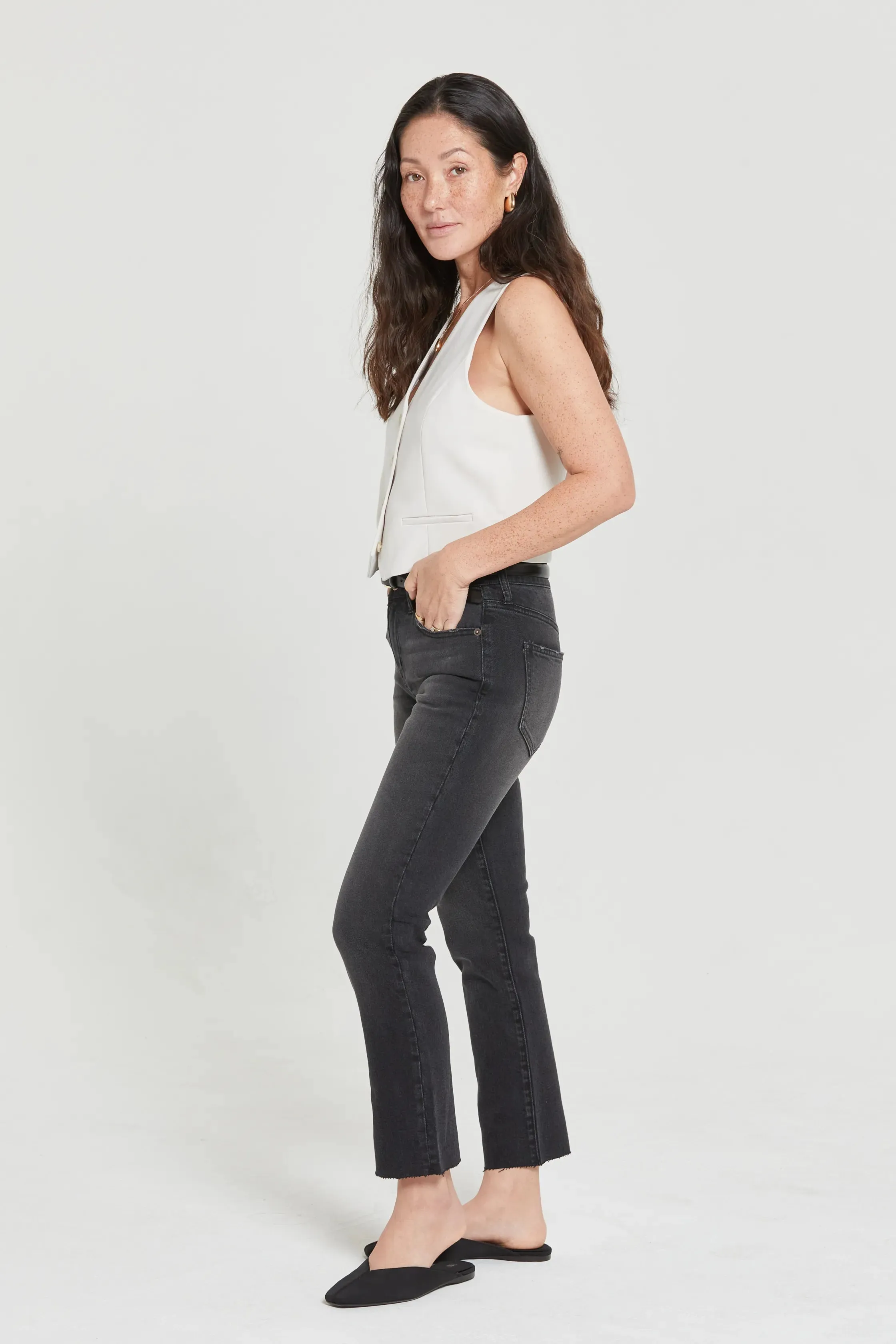 Crosby High Rise Relaxed Taper Faded Black