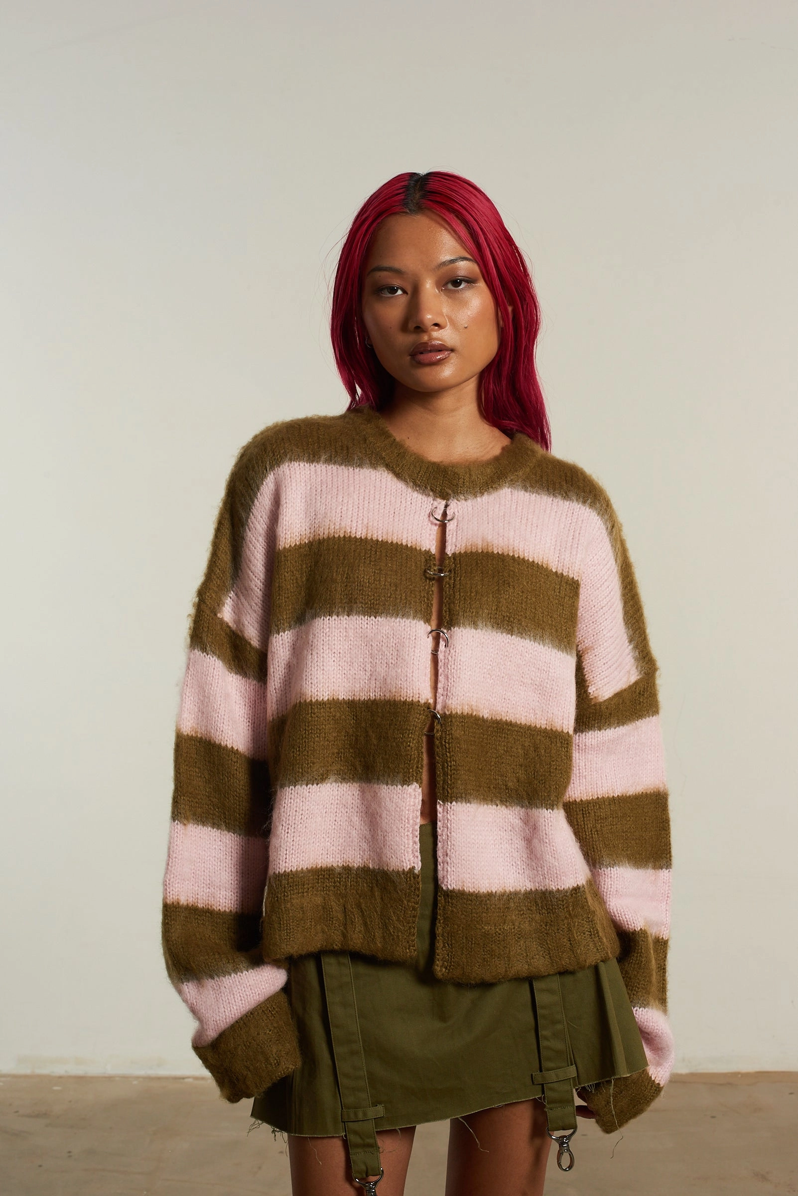 Crush Stripe Knit Cardigan
