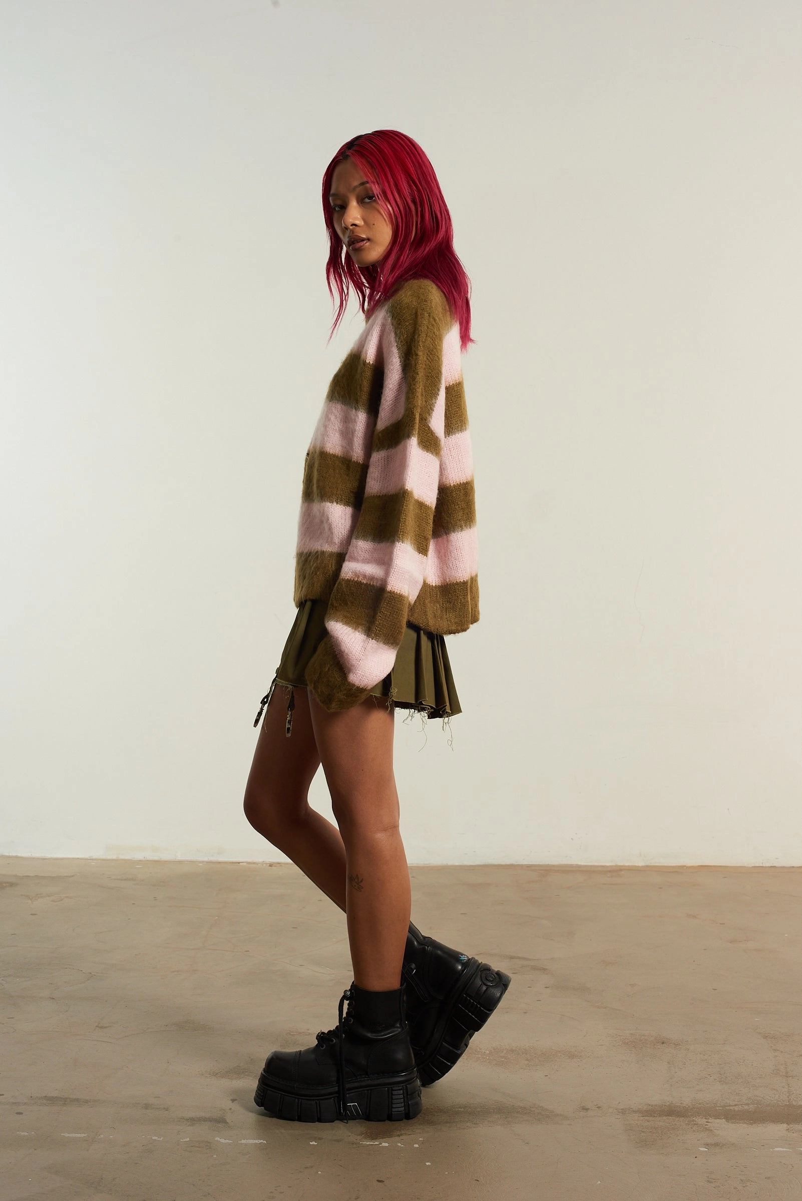 Crush Stripe Knit Cardigan