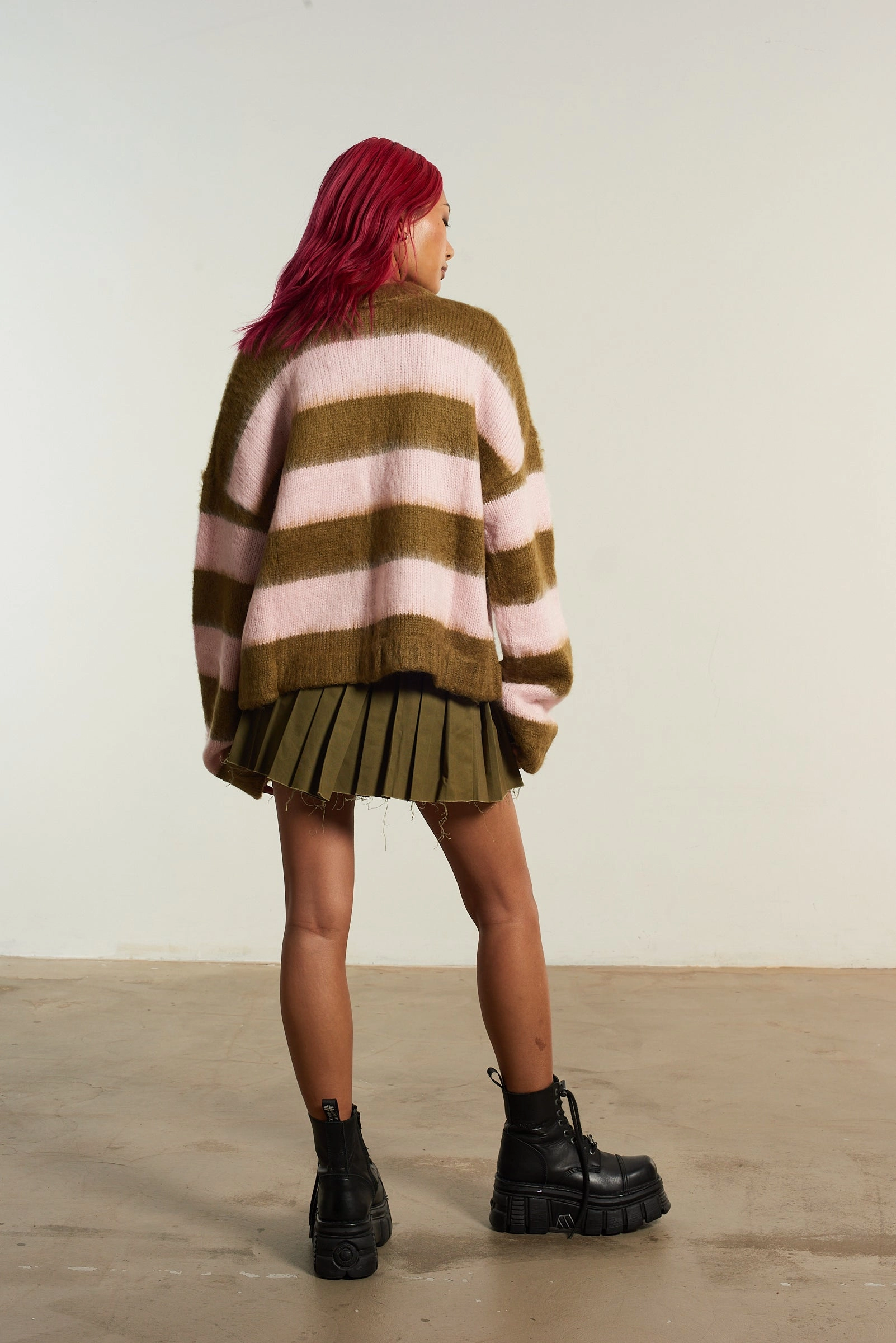 Crush Stripe Knit Cardigan
