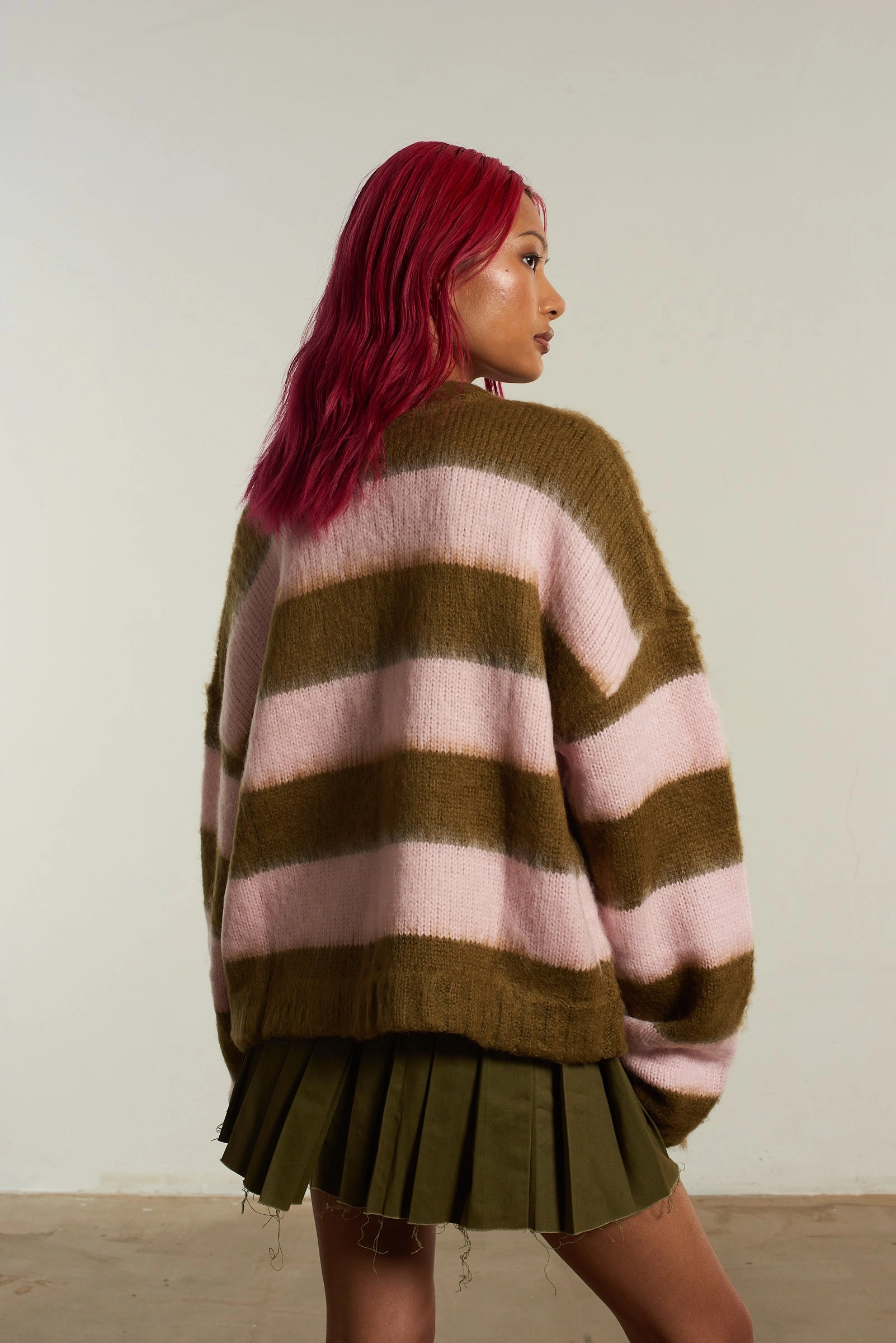 Crush Stripe Knit Cardigan