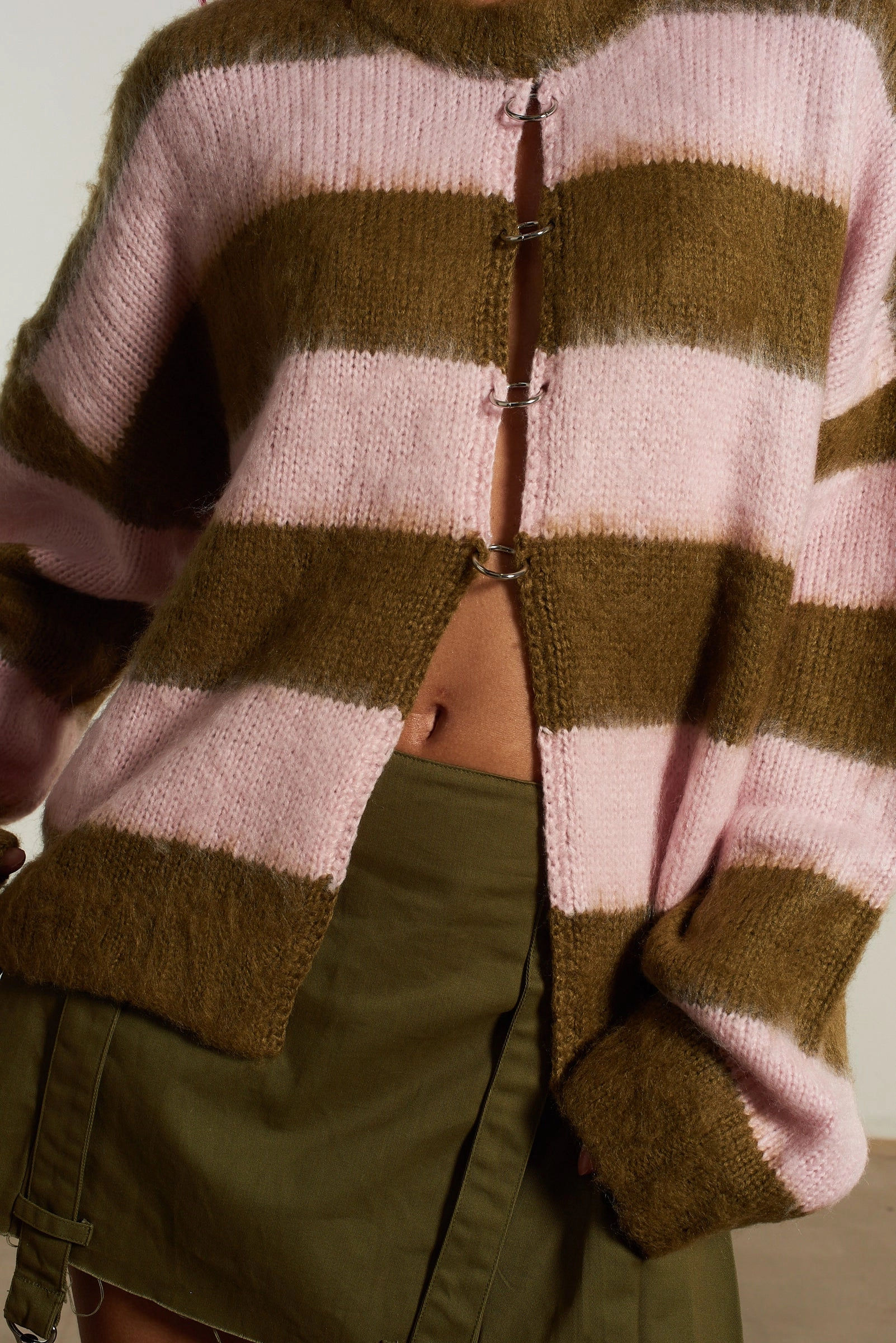Crush Stripe Knit Cardigan