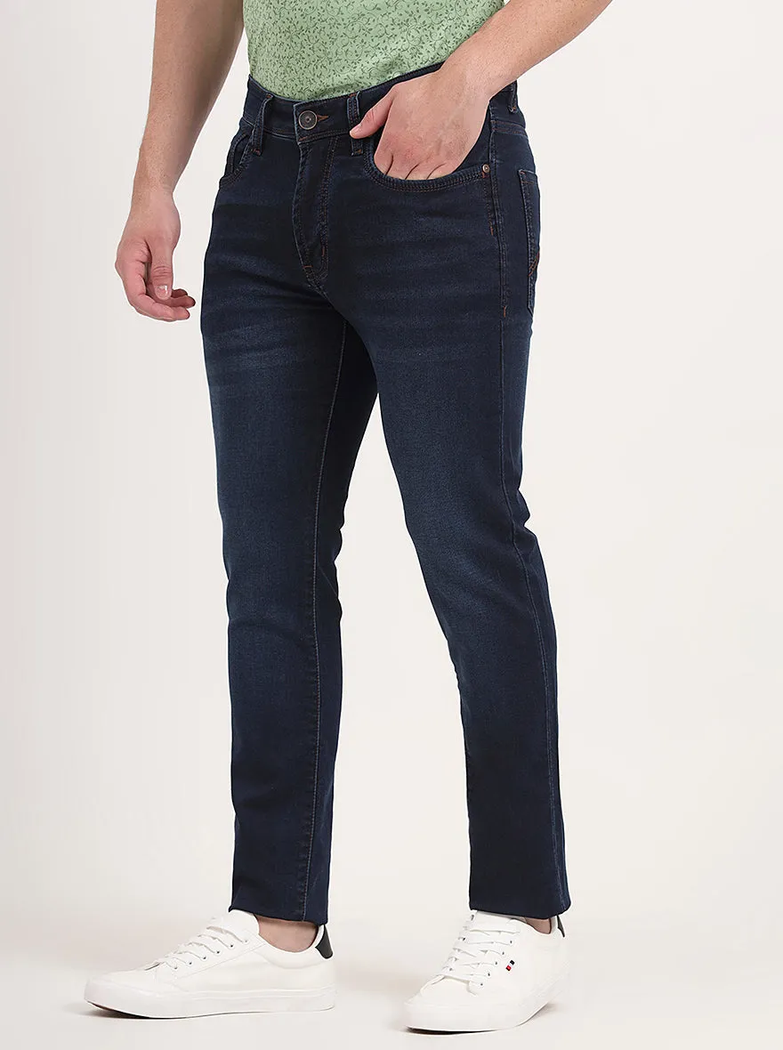 Dark Blue Washed Slim Fit Jeans | JadeBlue