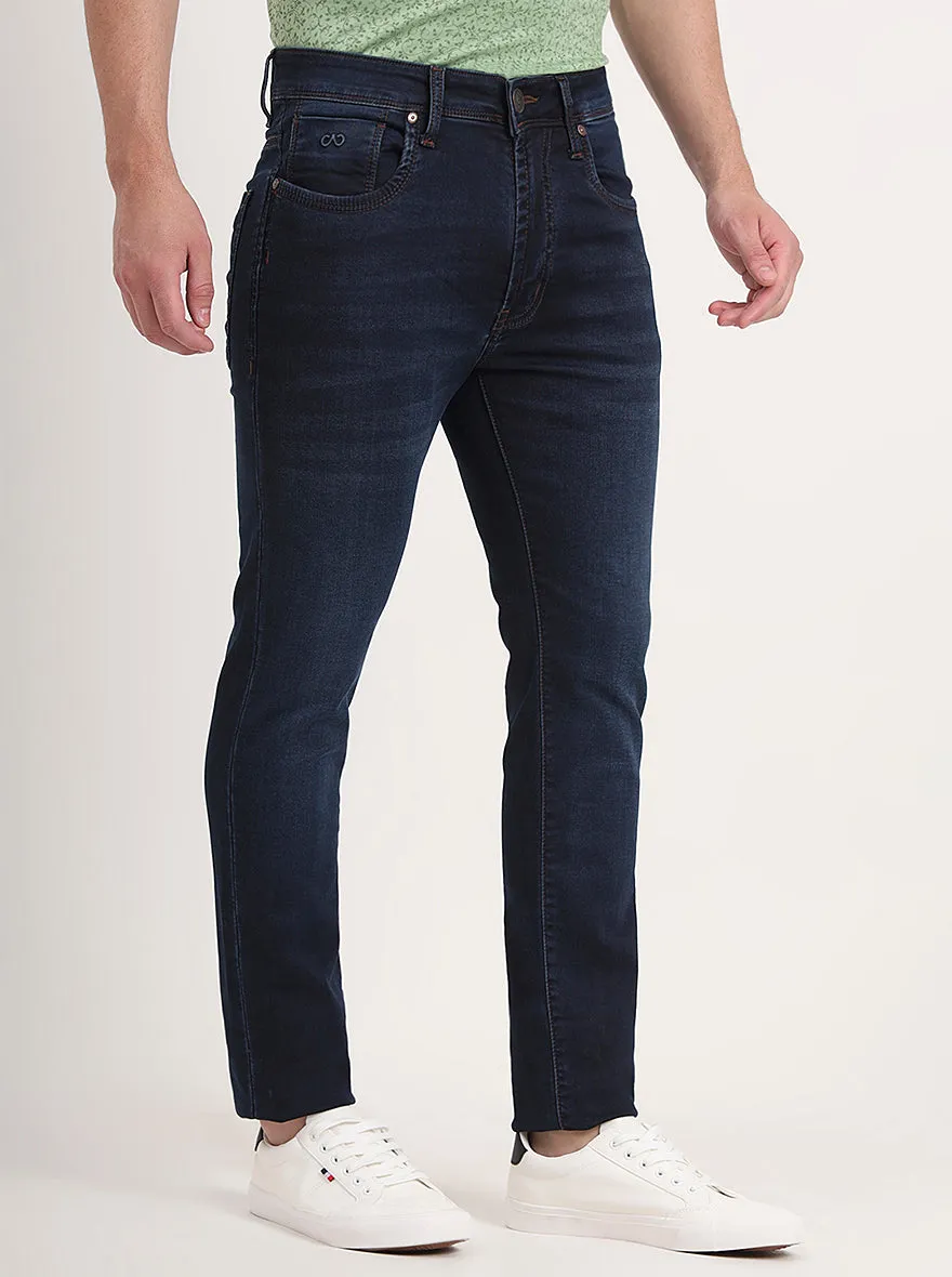 Dark Blue Washed Slim Fit Jeans | JadeBlue