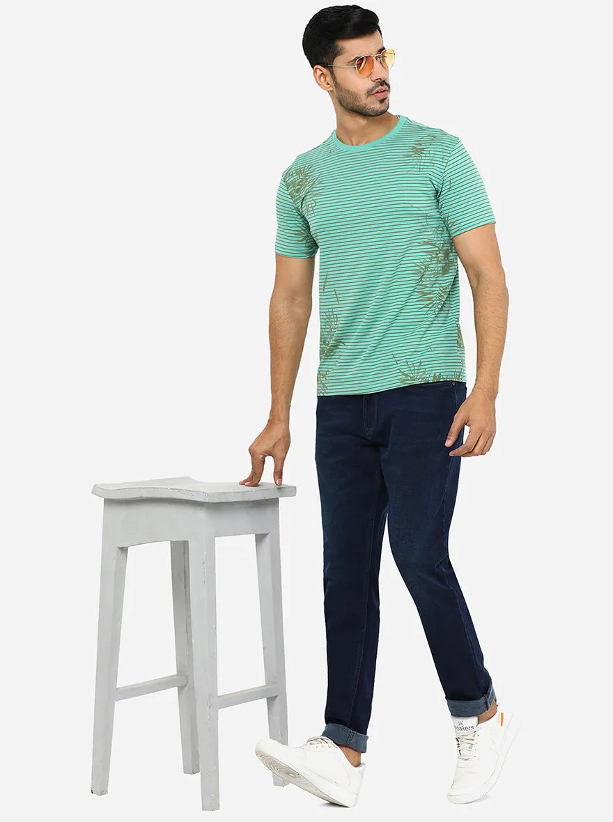 Dark Blue Washed Straight Fit Jeans | JadeBlue