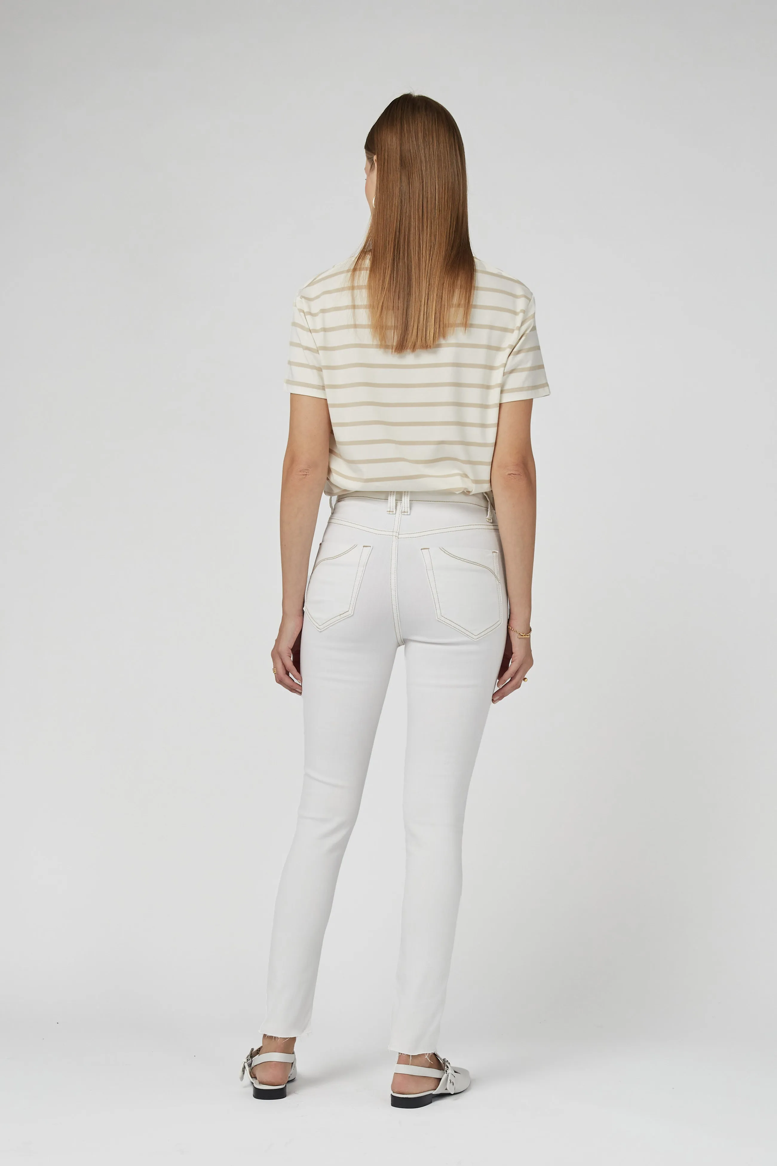 DCD High Waisted White Jeans