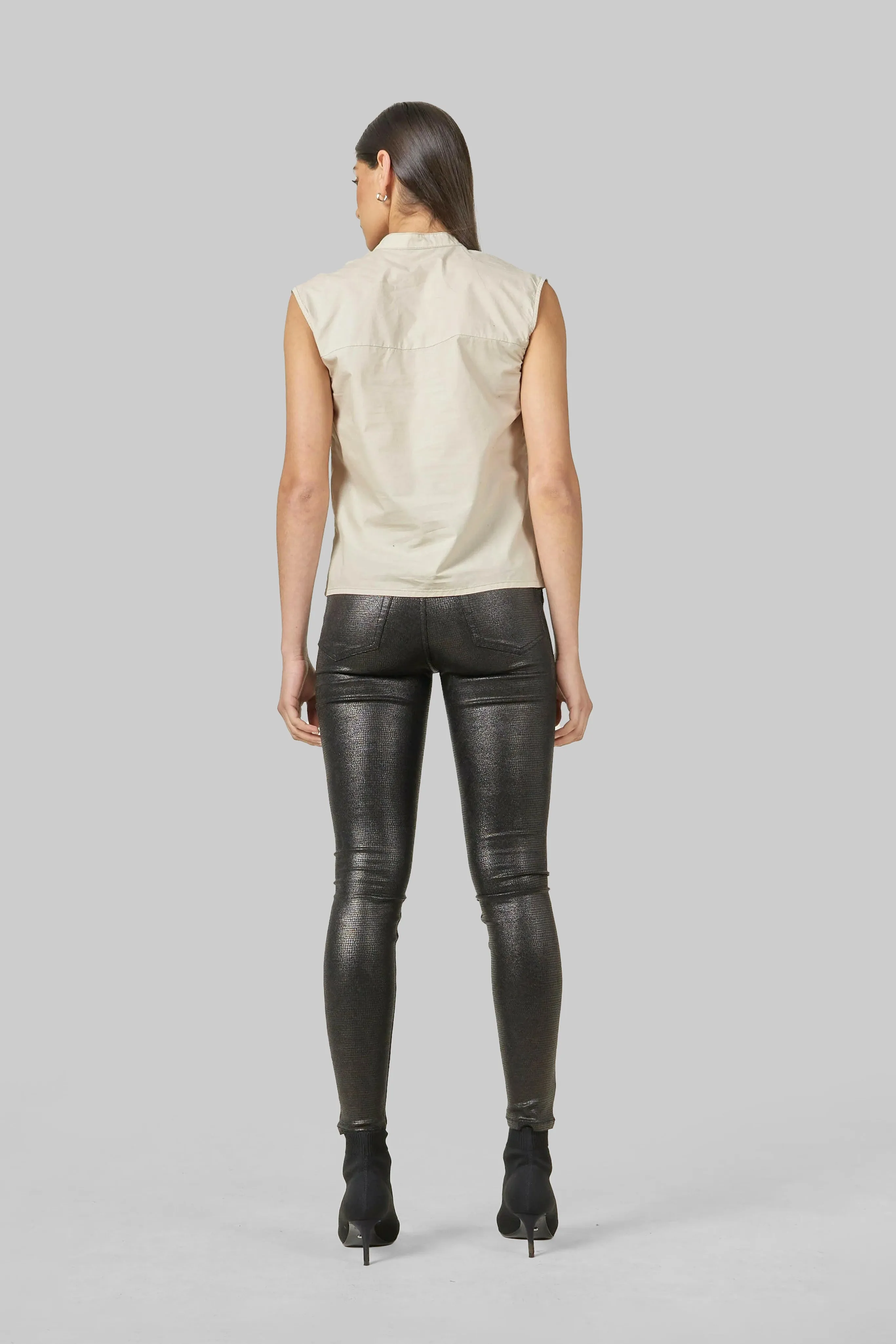 DCD Printed Coated Denim Jeans