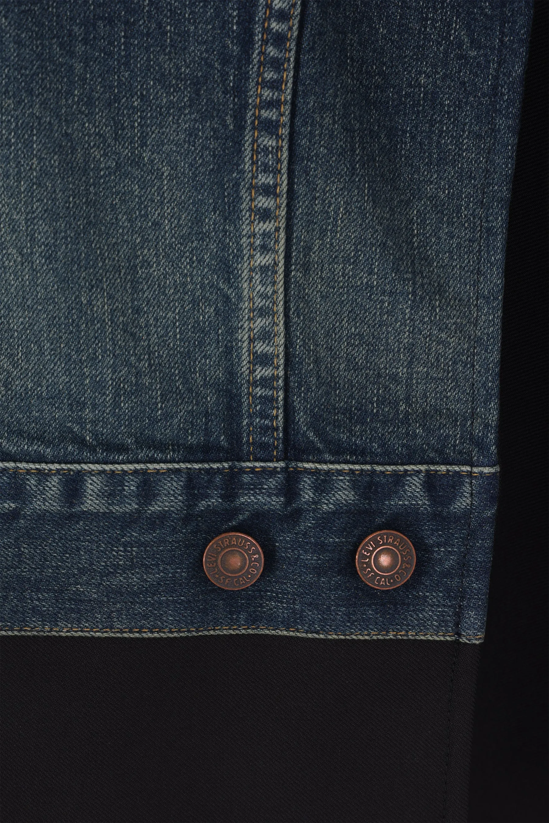 denim and gabardine cape