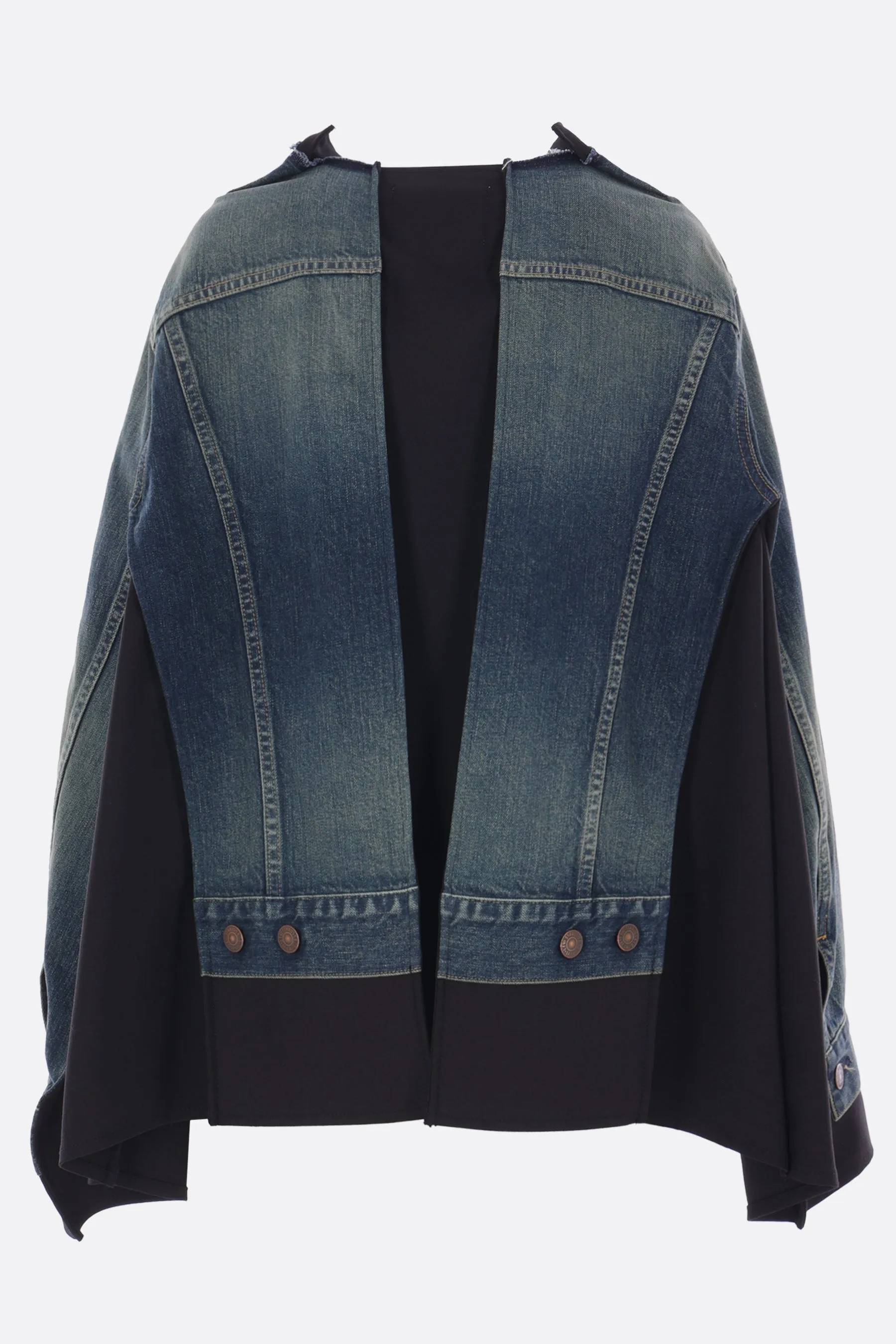 denim and gabardine cape