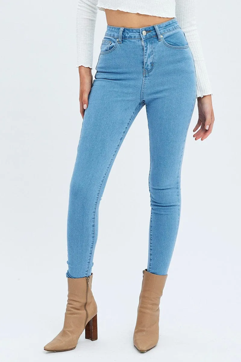 Denim Skinny Denim Jeans Mid Rise