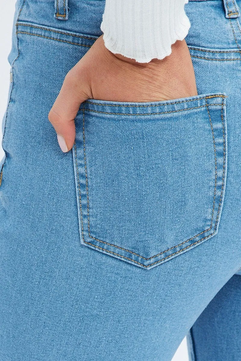 Denim Skinny Denim Jeans Mid Rise