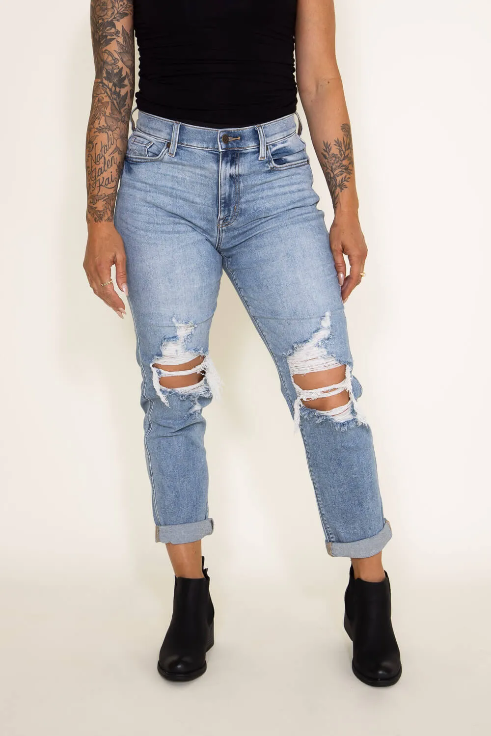 Eunina Rocky High Rise Boyfriend Jeans for Women | E0001880ZZ-BINGE