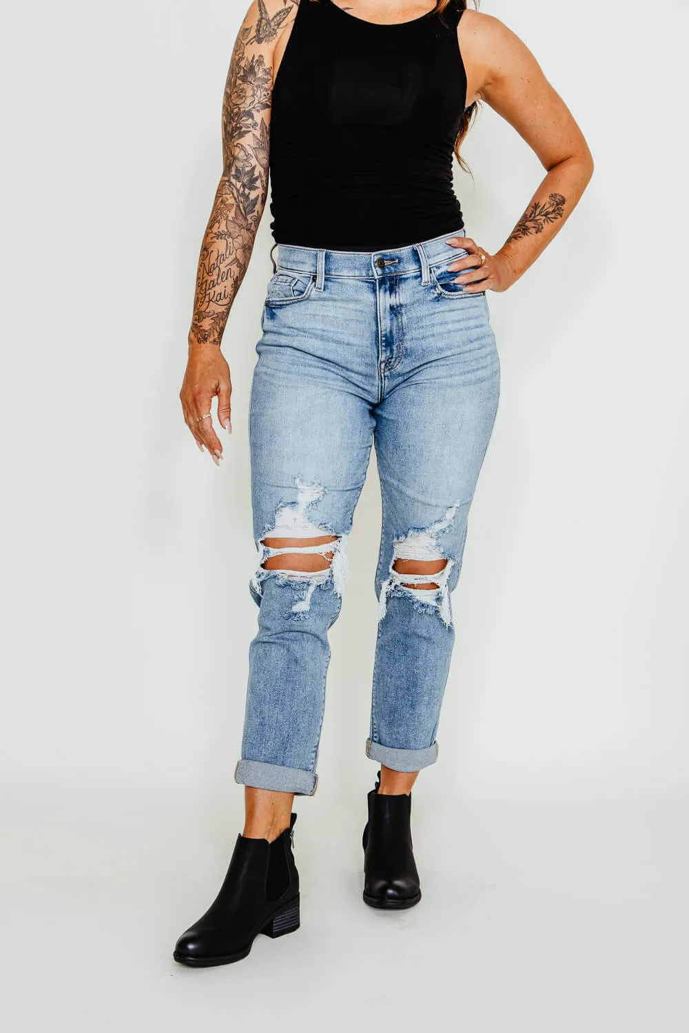 Eunina Rocky High Rise Boyfriend Jeans for Women | E0001880ZZ-BINGE