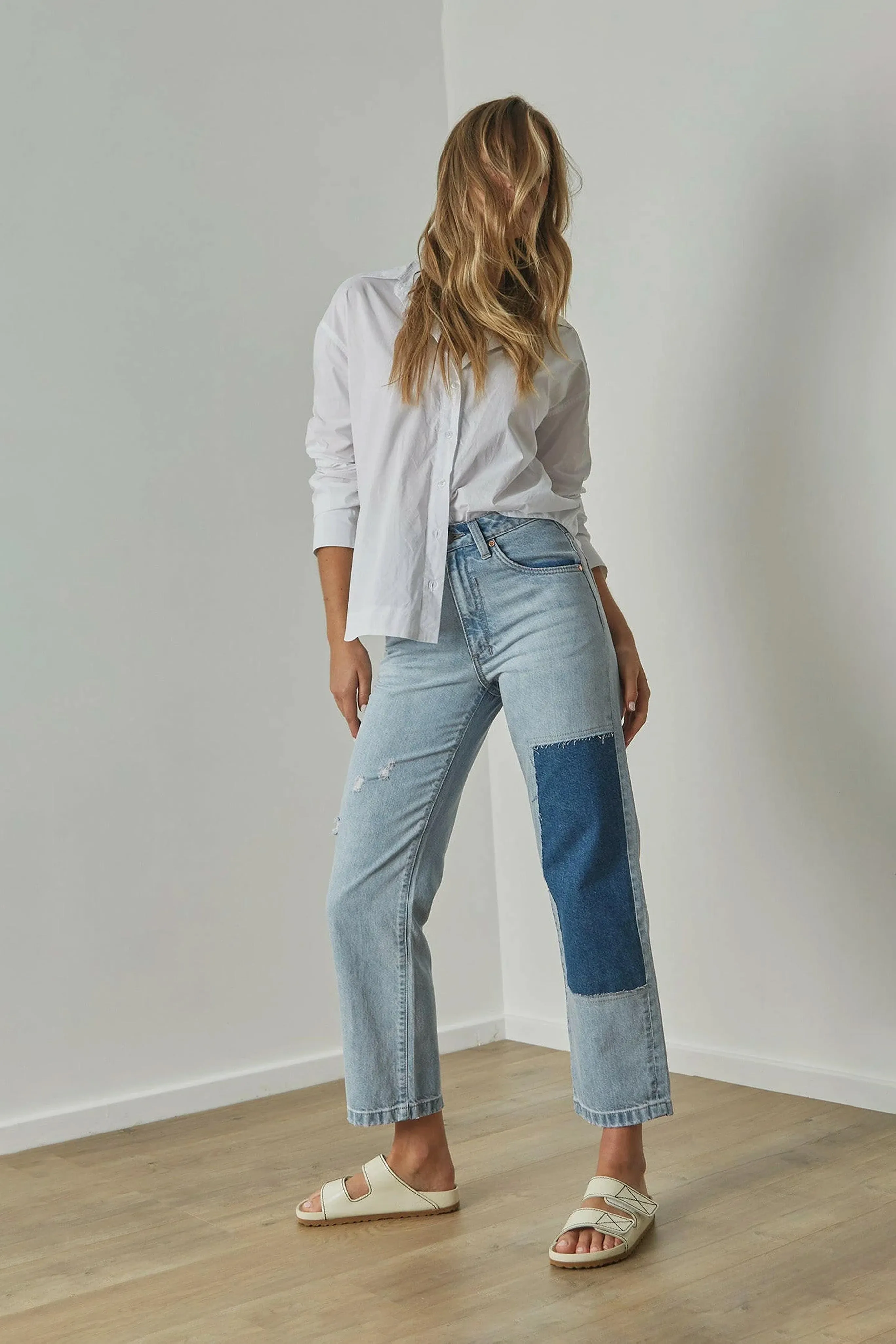 Evie Patchwork Wide Leg Jeans