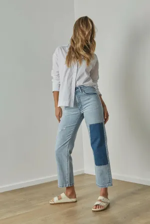 Evie Patchwork Wide Leg Jeans