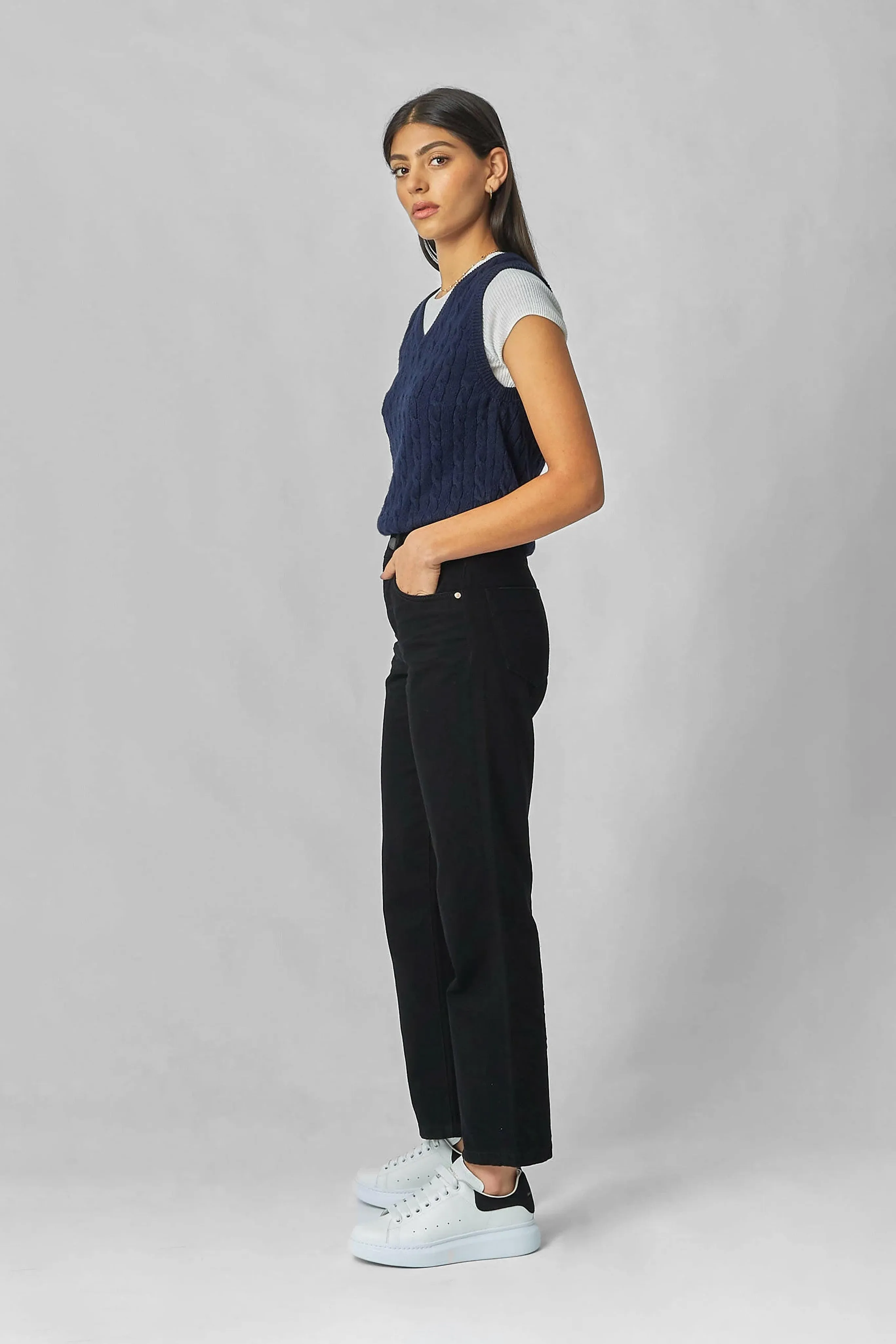Evie Wide Leg Black Jeans