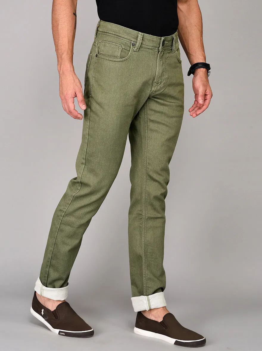 Green Slim Fit Jeans | JadeBlue