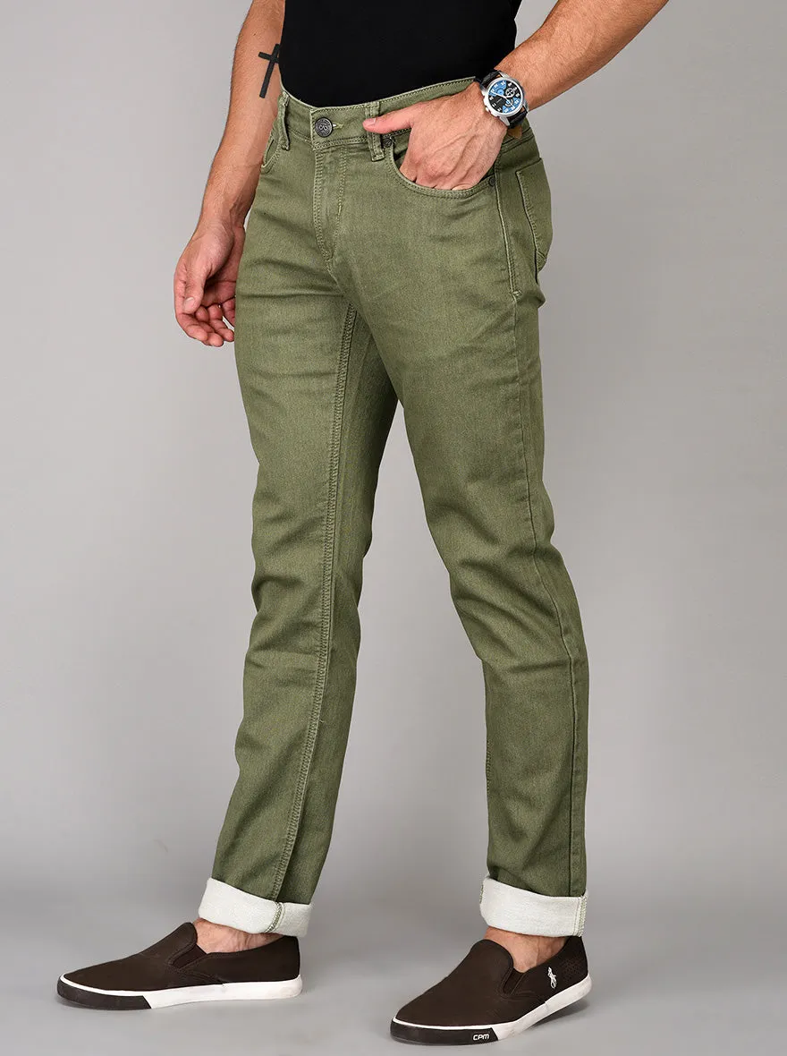 Green Slim Fit Jeans | JadeBlue