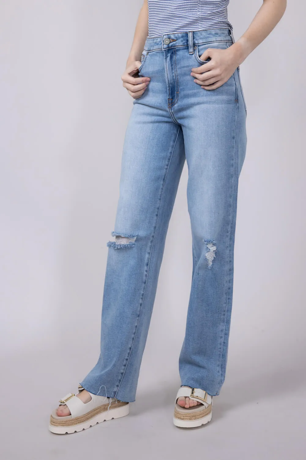 Hidden Ella High Rise Wide Straight Leg Jeans for Women | HD1706WS-ML