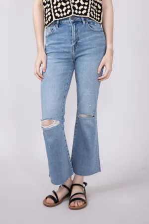 Hidden Happi High Rise Crop Flare Jeans for Women | HD3221C-ML