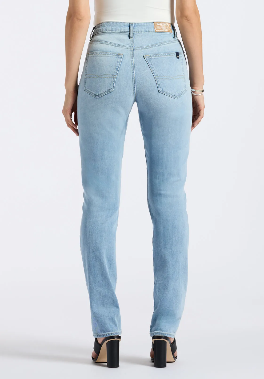 High Rise Straight Jayden Women's Jeans, Light & Soft Blue - BL15837
