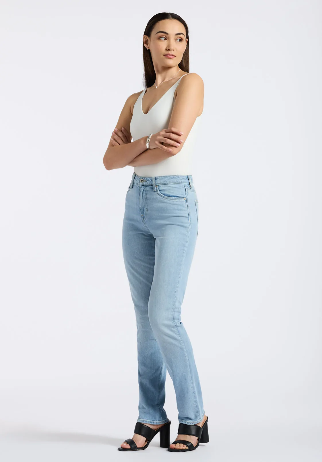 High Rise Straight Jayden Women's Jeans, Light & Soft Blue - BL15837